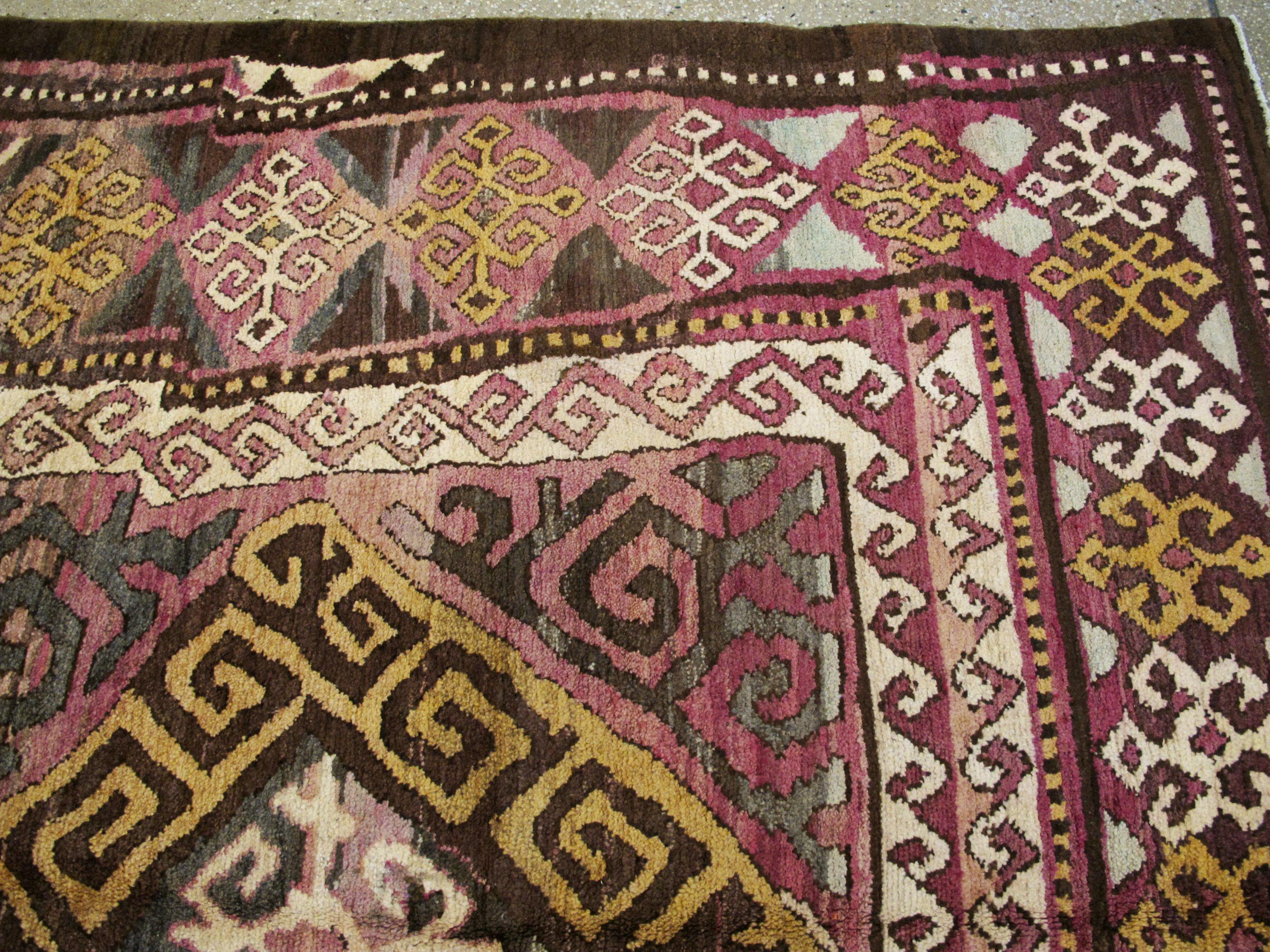 Unique Early 20th Century Abstract Persian Tribal Accent Rug For Sale 8