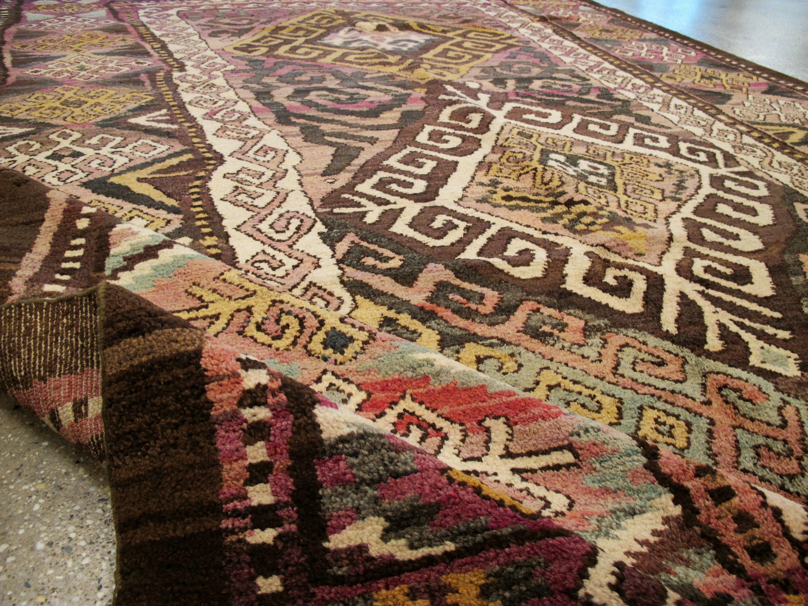 Unique Early 20th Century Abstract Persian Tribal Accent Rug For Sale 11