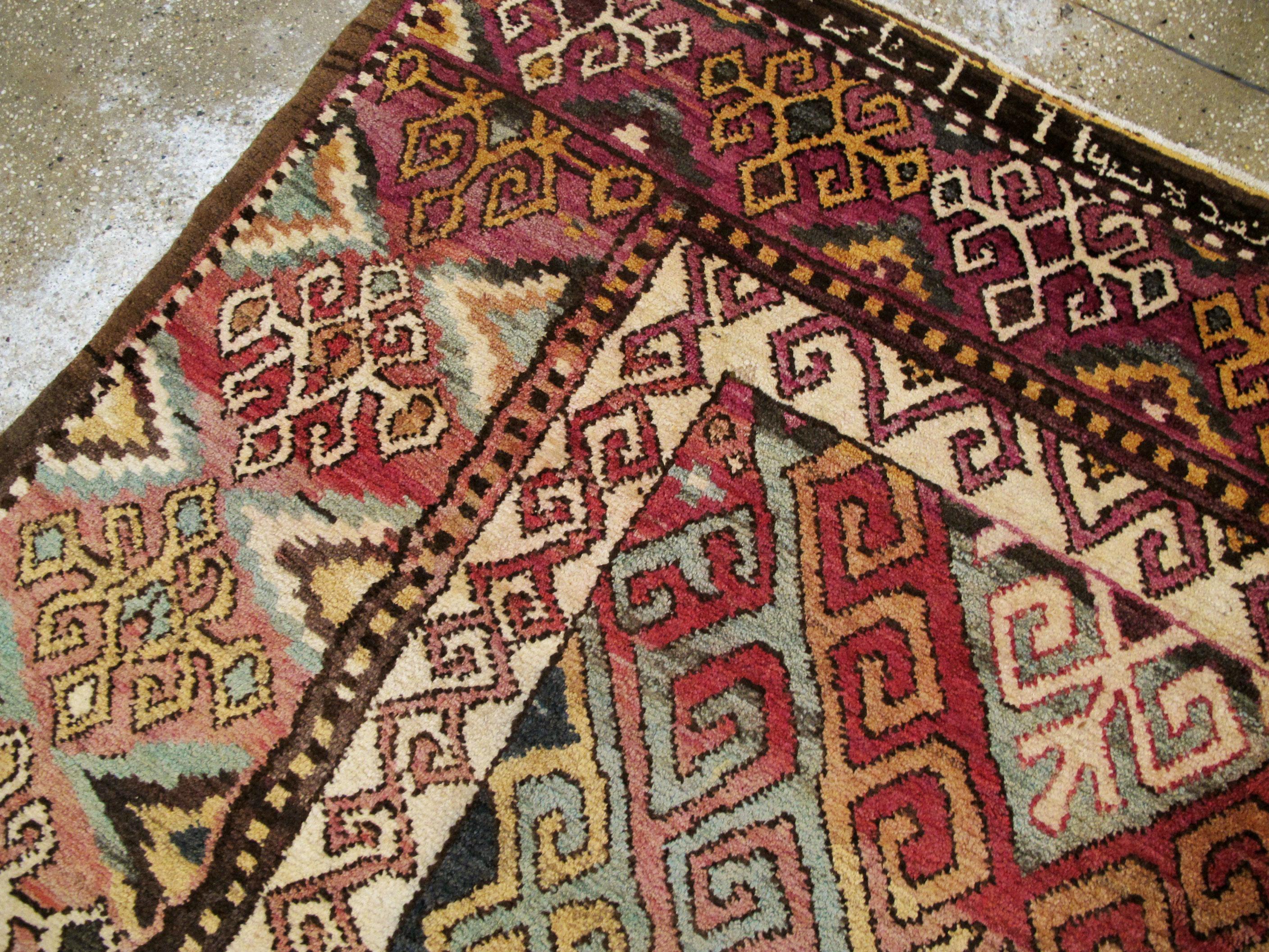 Unique Early 20th Century Abstract Persian Tribal Accent Rug For Sale 3