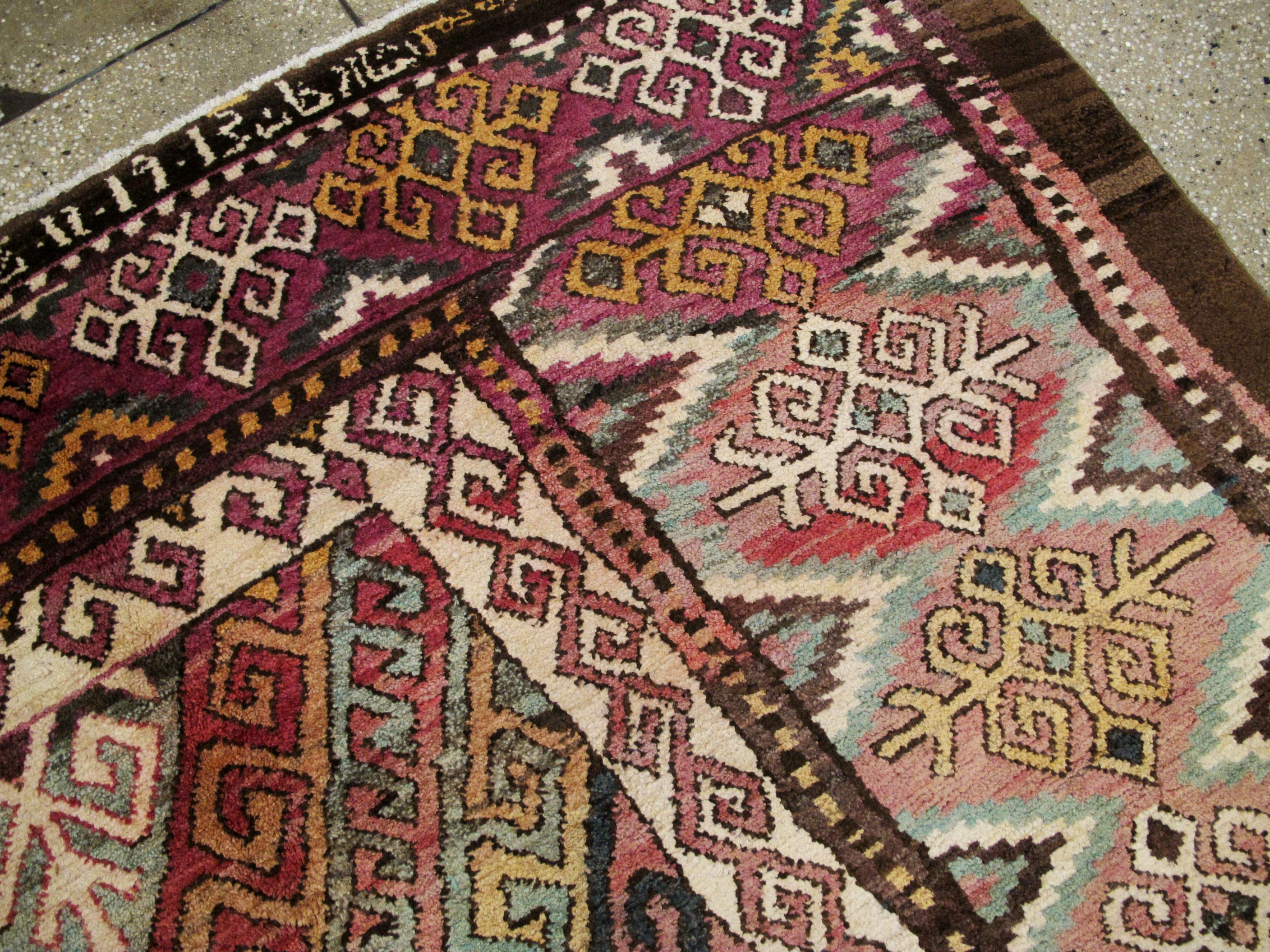 Unique Early 20th Century Abstract Persian Tribal Accent Rug For Sale 4
