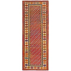 Antique 19th Century W. Persian Kurdish Runner Carpet ( 3'6" x 9'5" - 107 x 287 )