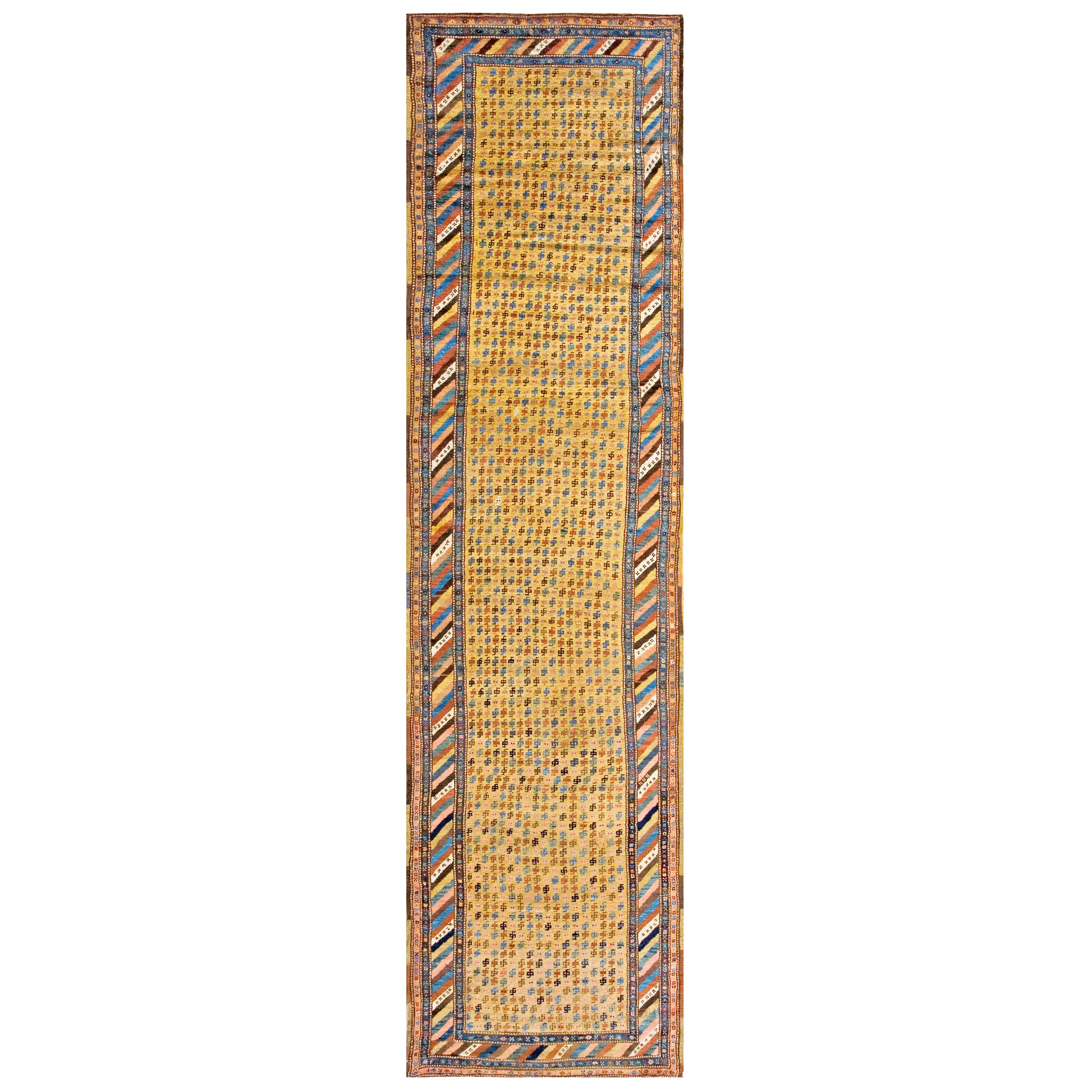 19th Century W. Persian Kurdish Carpet ( 3'6" x13'7" - 107 x 414 )