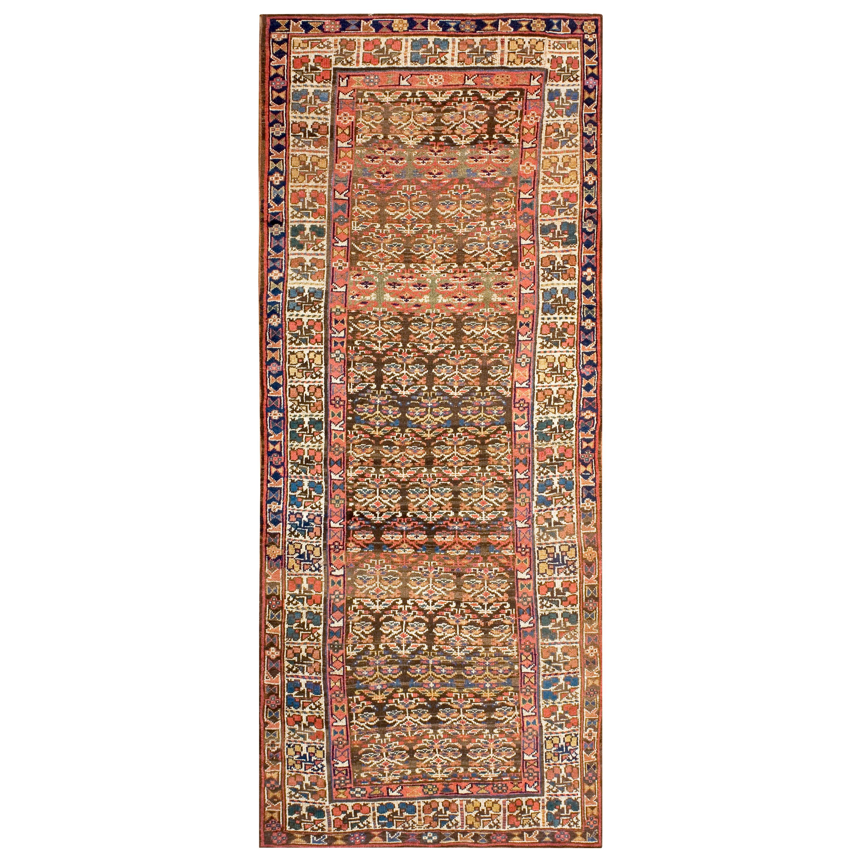 Late 19th Century W. Persian Kurdish Carpet ( 4' x 9'6" - 122  290 ) For Sale