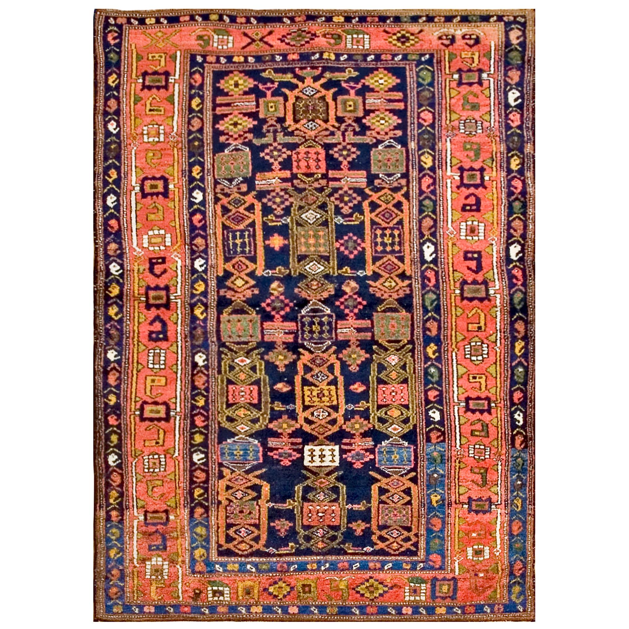 Tapis kurde persan du début du 20e siècle ( 4'9" x 6'10" - 145 x 208 )