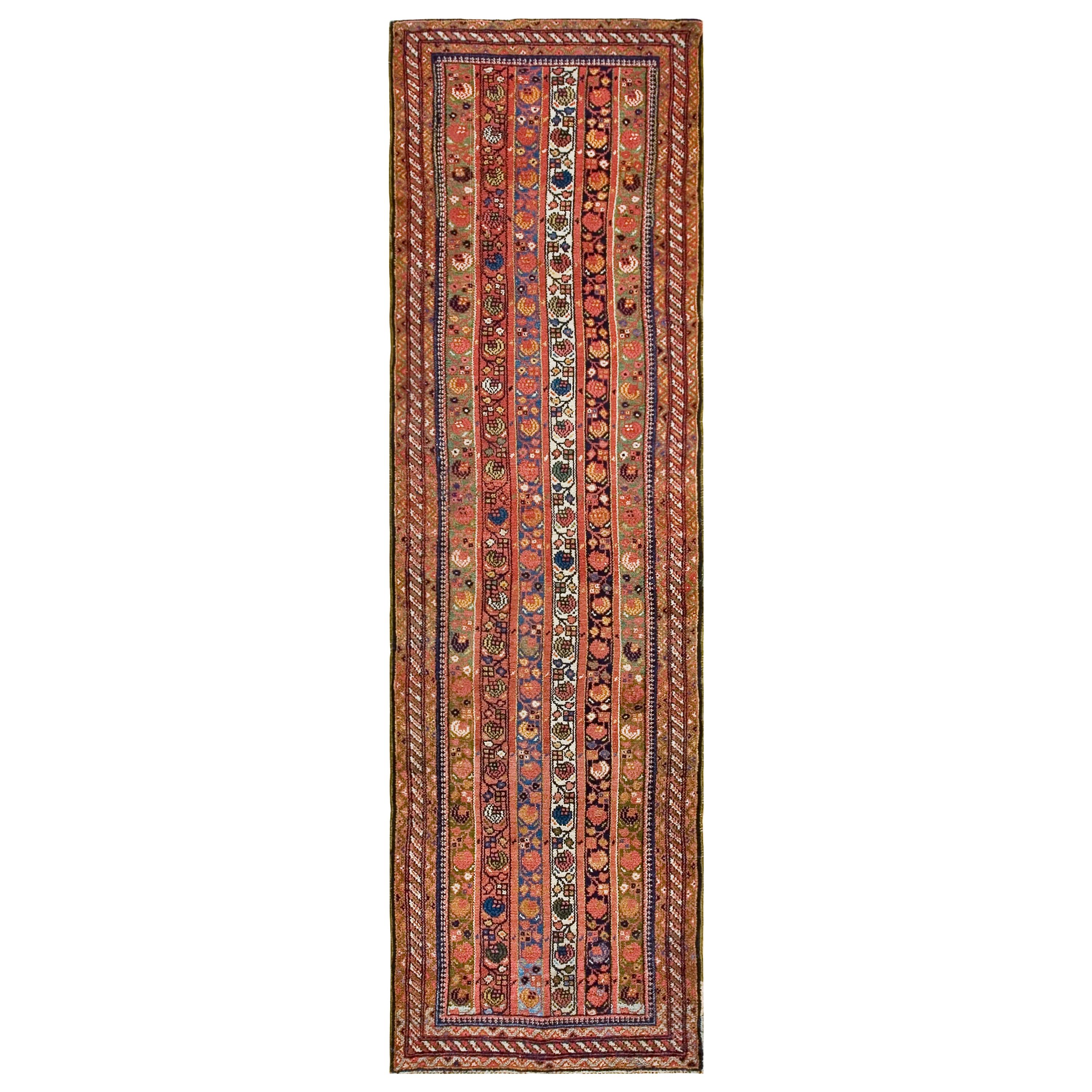 Early 20th Century W. Persian Kurdish Runner Carpet ( 3'5" x 11'8" - 104 x 356 )