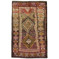 Antique Unique Early 20th Century Abstract Persian Tribal Accent Rug