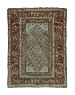 Antique Persian Kurdish Rug in Polychromatic Geometric Patterns - Rug & Kilim