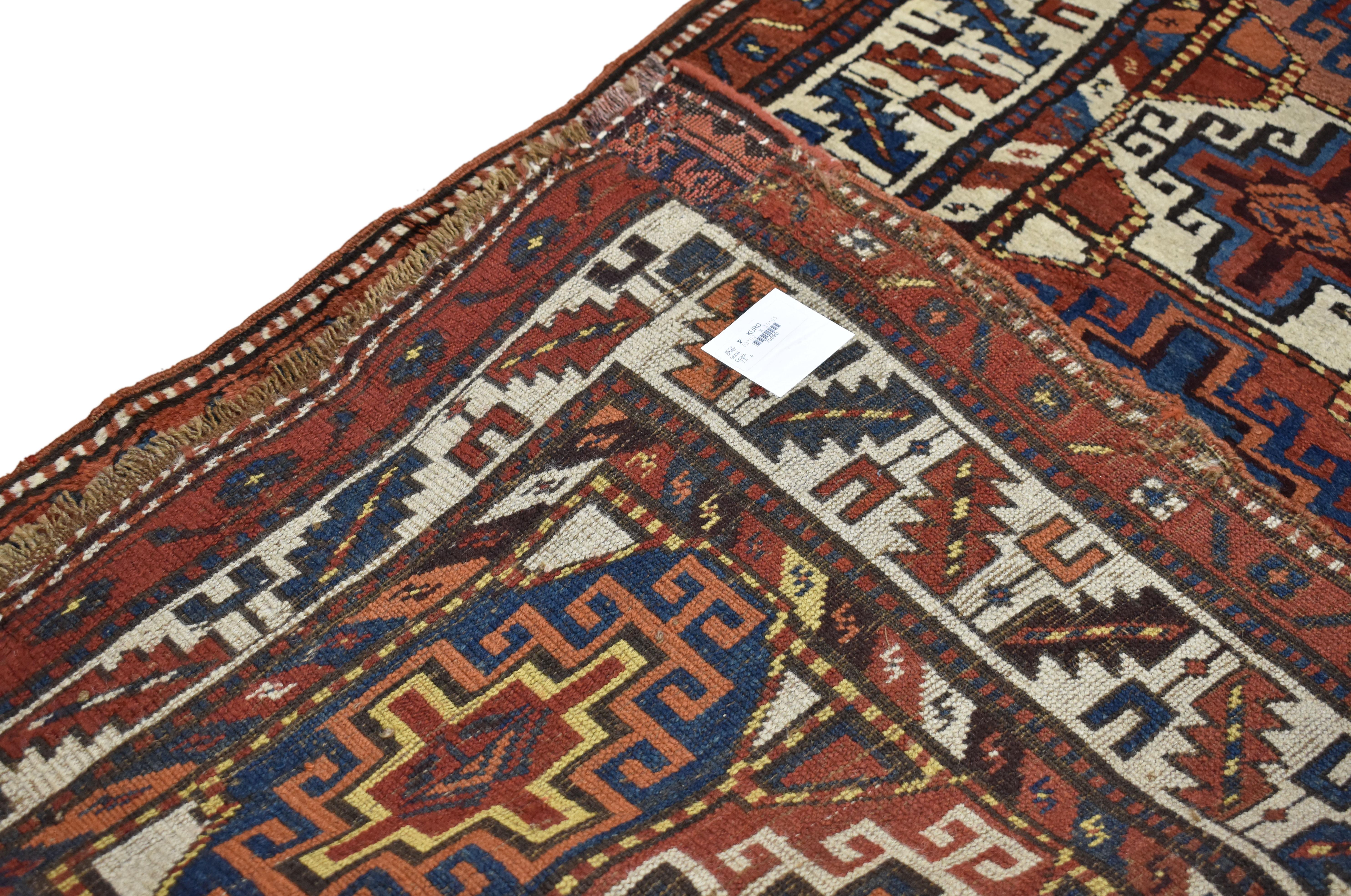 Antique Persian Kurdish Rug with Nomadic Raconteur Style, Hallway Runner In Good Condition For Sale In Dallas, TX