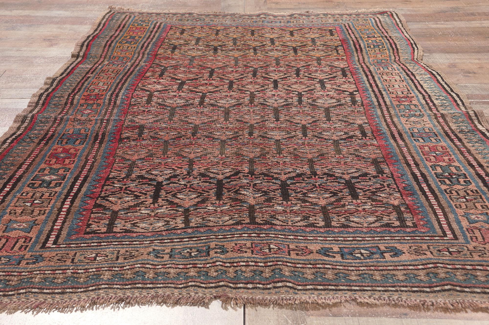Antique Persian Kurdish Rug, Rugged Beauty Meets Laid-Back Luxury For Sale 1