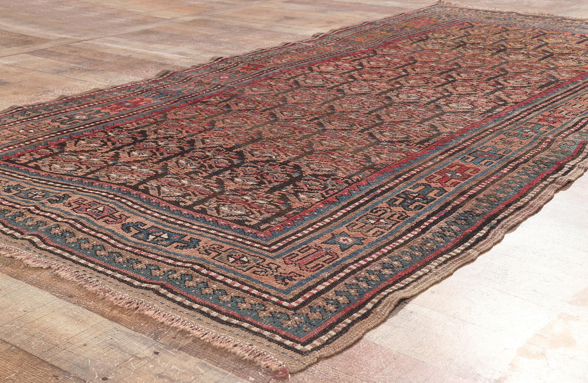 Wool Antique Persian Kurdish Rug, Rugged Beauty Meets Laid-Back Luxury For Sale