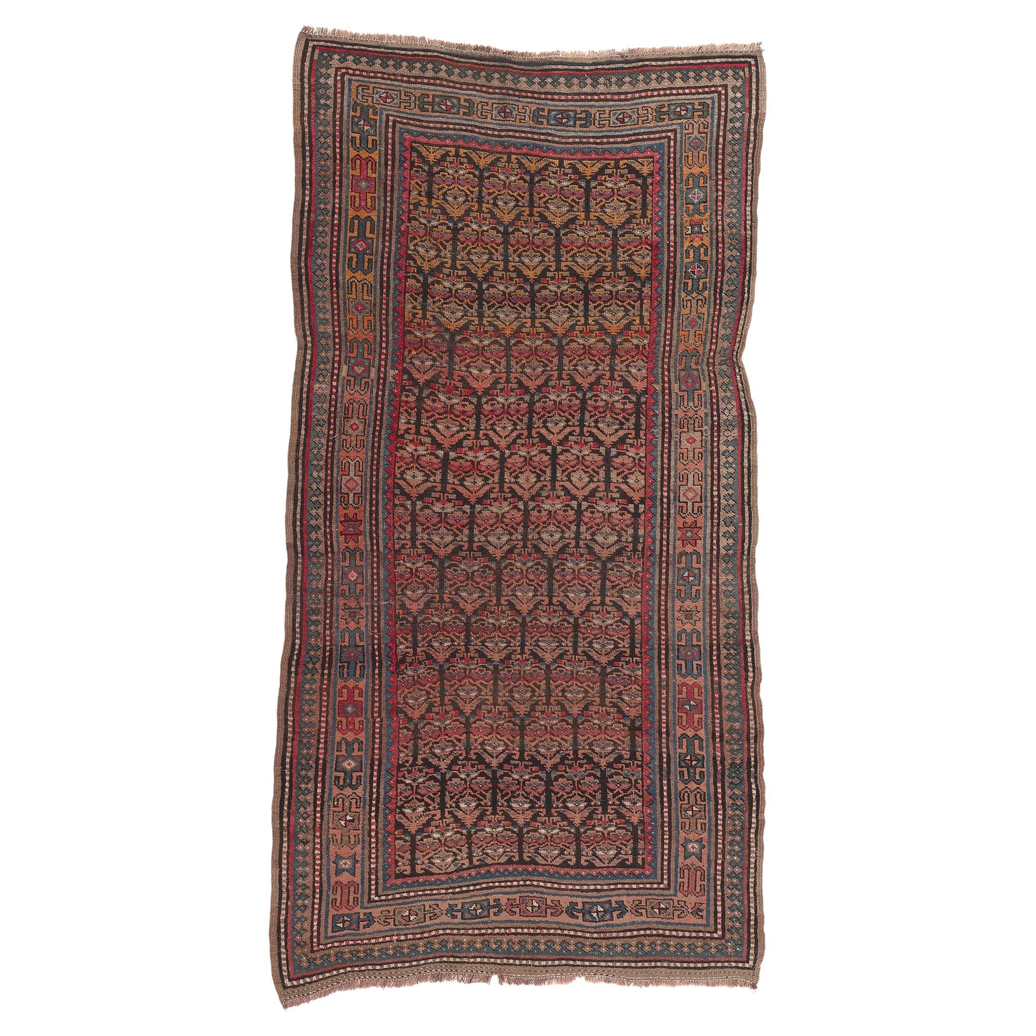 Antique Persian Kurdish Rug, Rugged Beauty Meets Laid-Back Luxury For Sale
