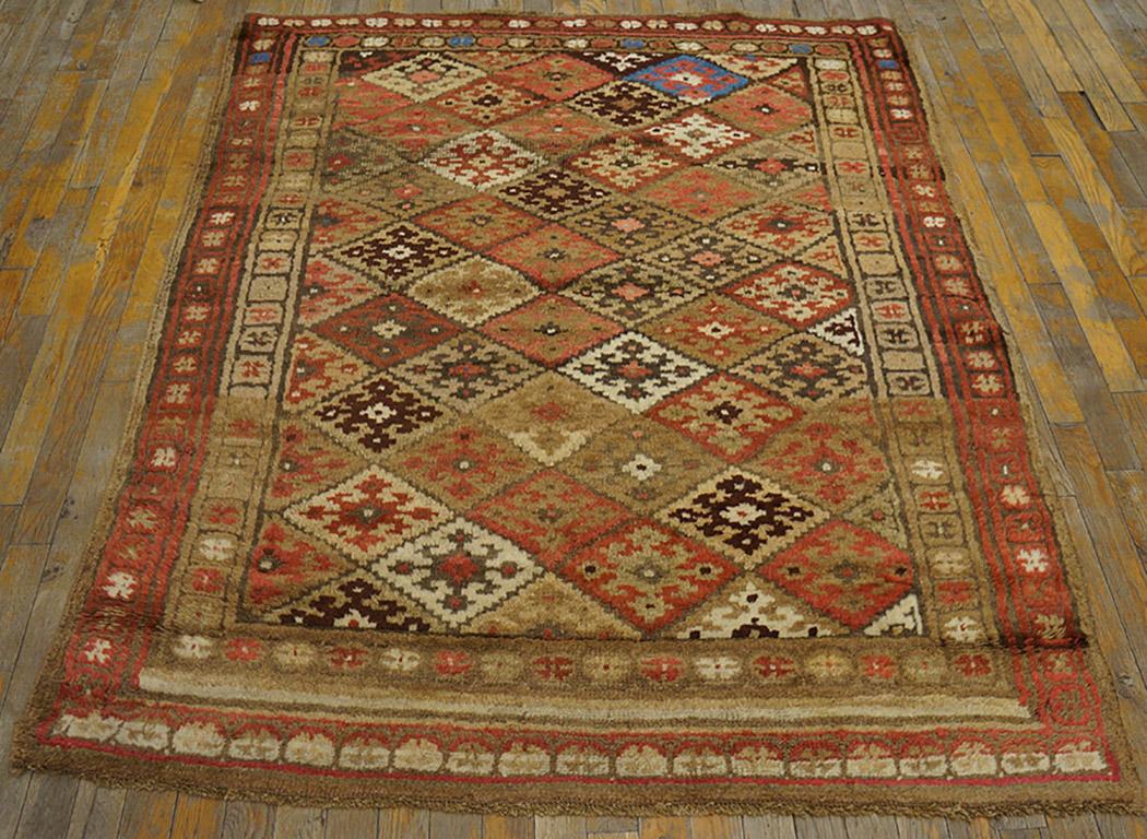 Principios del siglo XX W.  Alfombra Persa Kurda ( 4'6