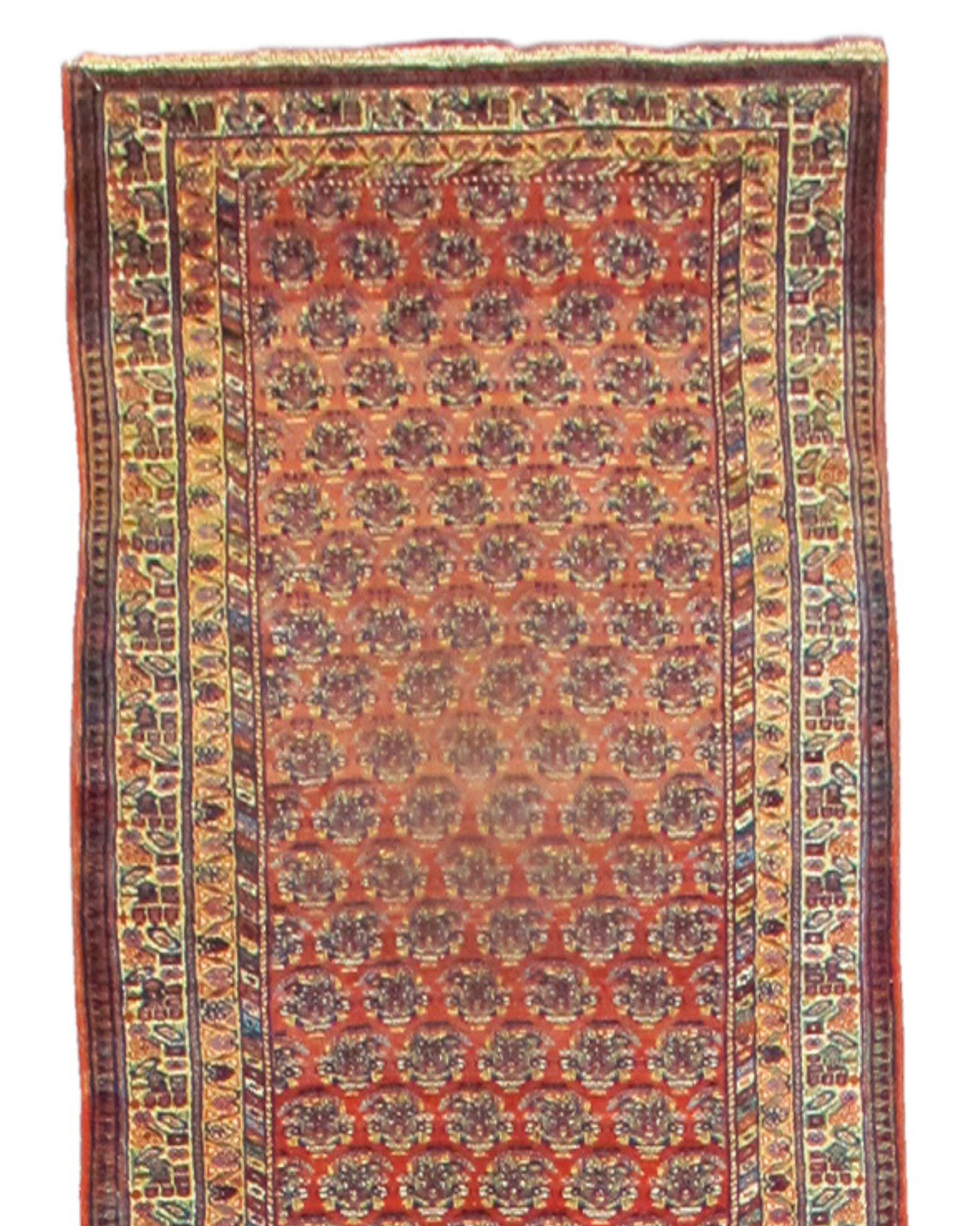 Wool Antique Persian Kurdish Runner, 19th Century For Sale