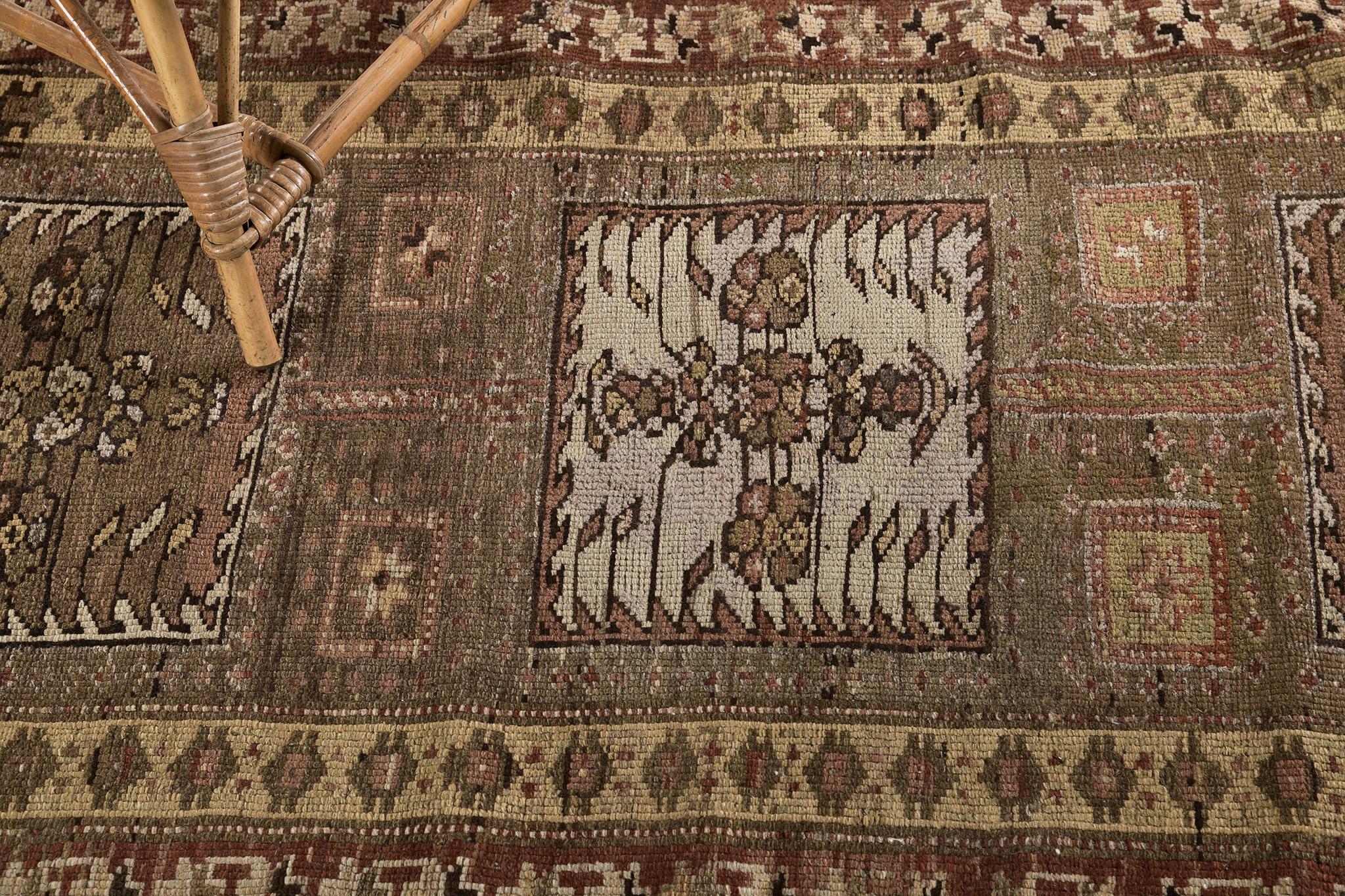 Hand-Knotted Antique Persian Kurdish Runner For Sale