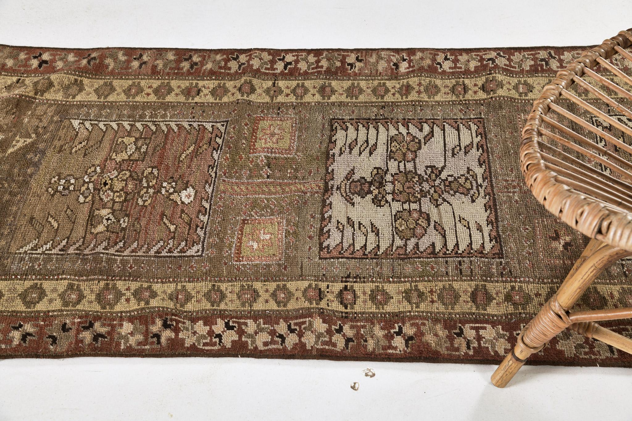 Wool Antique Persian Kurdish Runner For Sale