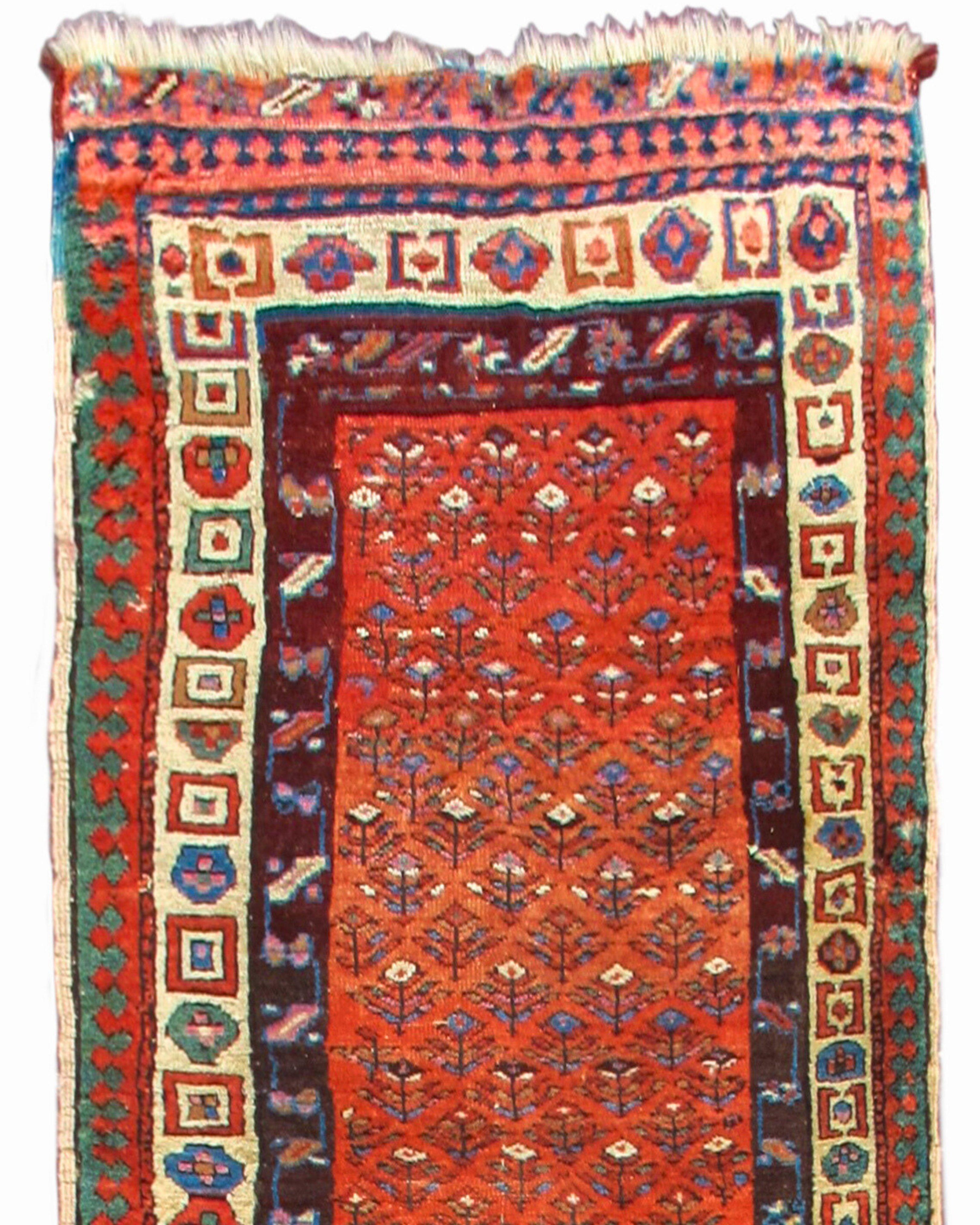 Hand-Woven Antique Persian Kurdish Runner, Late 19th Century For Sale