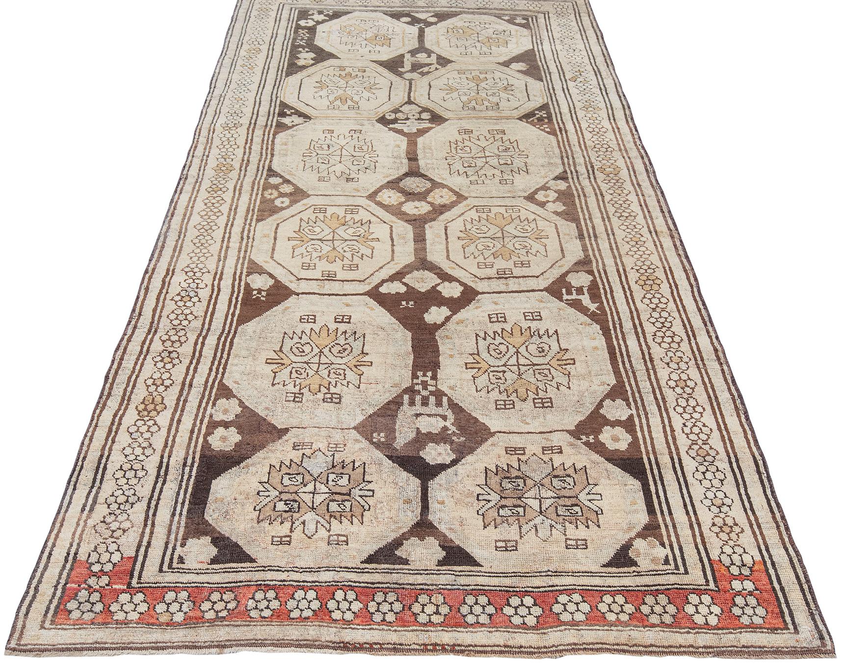 Hand-Knotted  Antique Persian Kurdish Runner Rug  For Sale