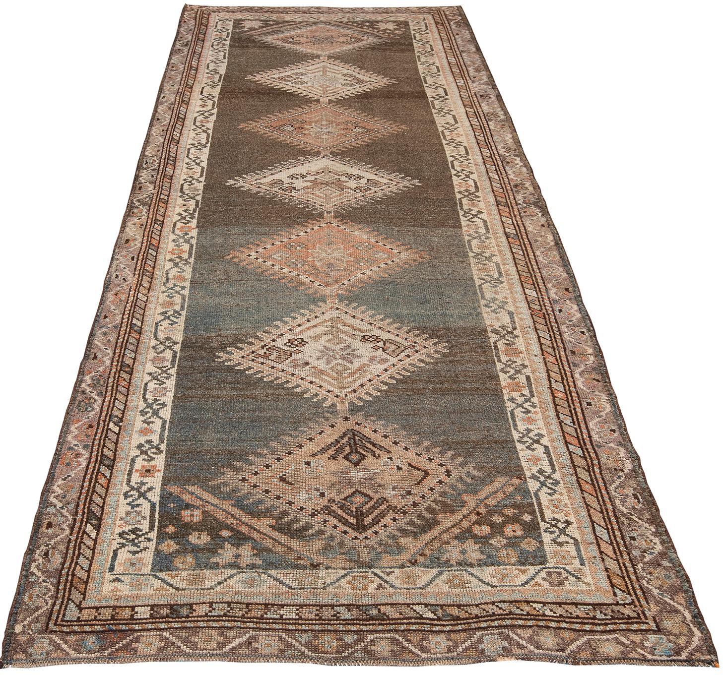 Antique Persian Kurdish Runner Rug  In Good Condition For Sale In New York, NY