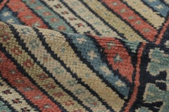 Antique Persian Kurdish Runner Rug with Linear Geometric Design - Rug & Kilim