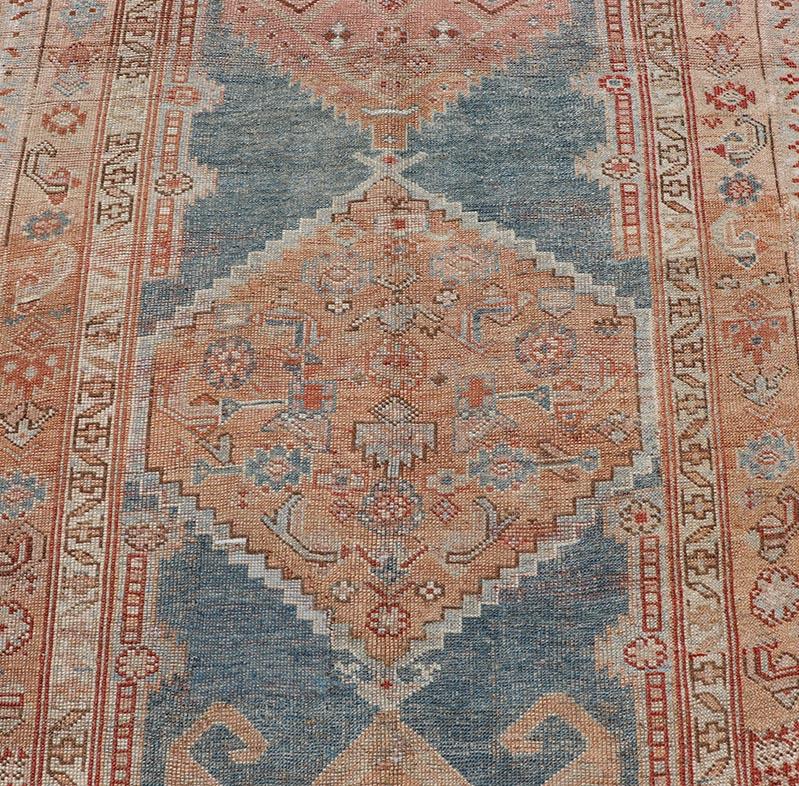 Antique Persian Kurdish Runner With Large Tribal Medallion Design  For Sale 2