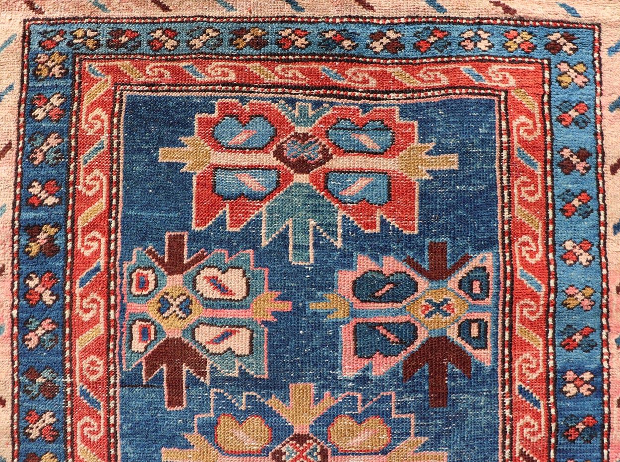 Wool Antique Persian Kurdish Tribal Runner in All-Over Sub-Geometric Design