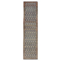 Antique Persian Kurdish Tribal Runner with Detailed All-Over Design 2'1 x 9'4