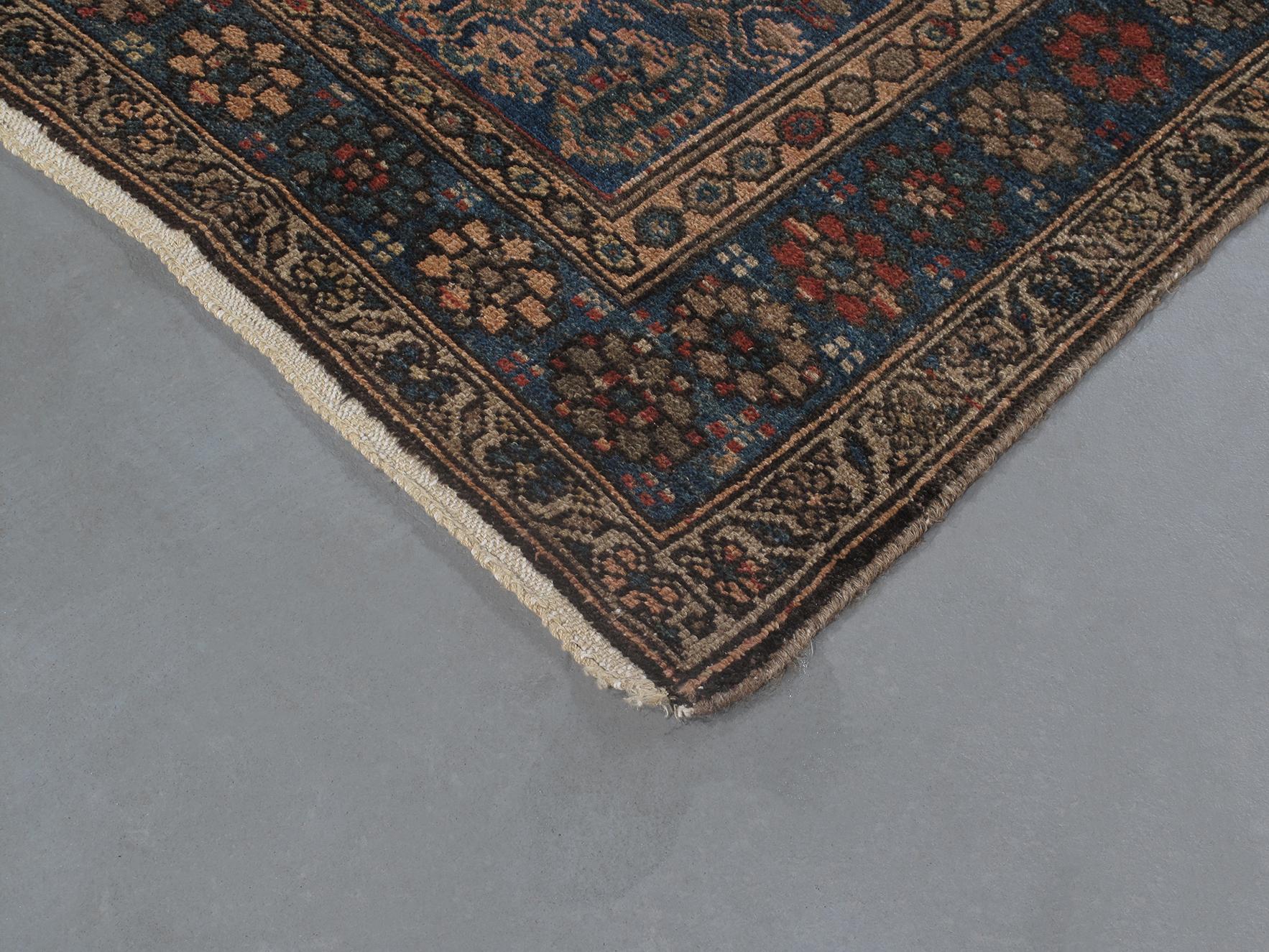Hand-Knotted Antique Persian Kurdish Wool Rug For Sale