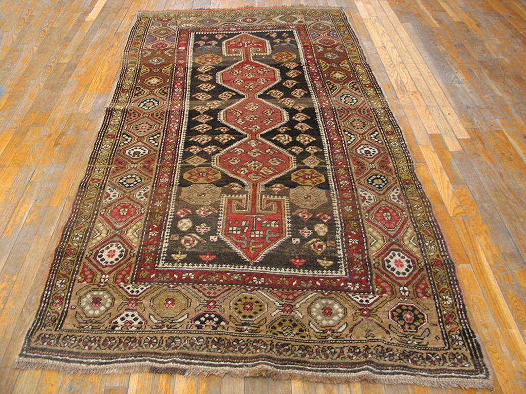 Hand-Knotted Early 20th Century W. Persian Kurdish Carpet ( 4'2