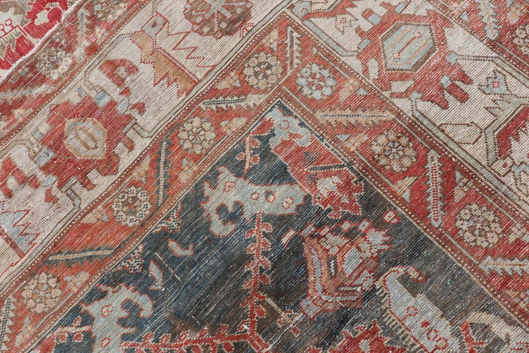 Antique Persian Large Scale Tribal Design Bakhtiari Rug in Multi Colors ...