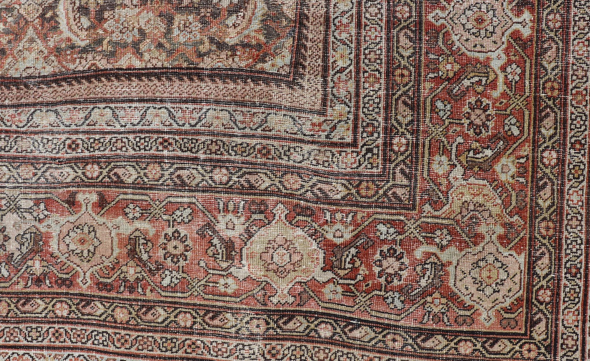 Antico tappeto persiano Sultanabad Rugs di grandi dimensioni con toni caldi e terrosi 11'7 x 26'7 in vendita 3