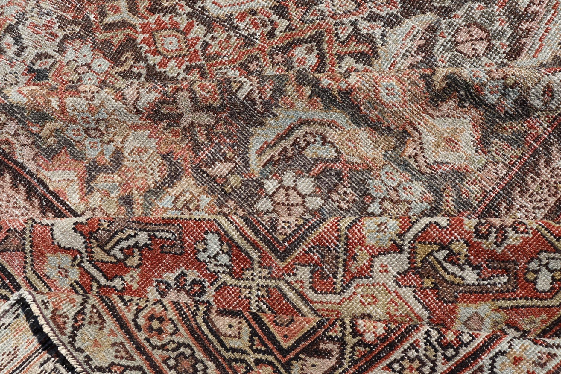 Antico tappeto persiano Sultanabad Rugs di grandi dimensioni con toni caldi e terrosi 11'7 x 26'7 in vendita 6