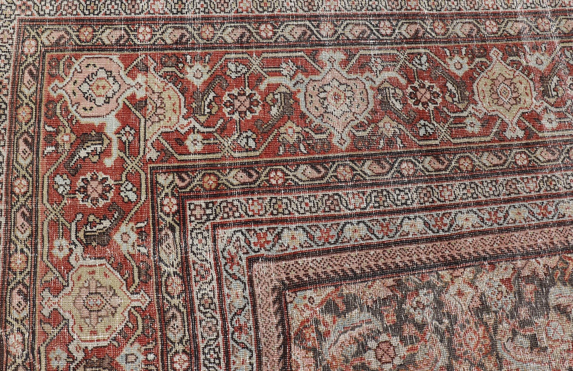 Antico tappeto persiano Sultanabad Rugs di grandi dimensioni con toni caldi e terrosi 11'7 x 26'7 in vendita 11
