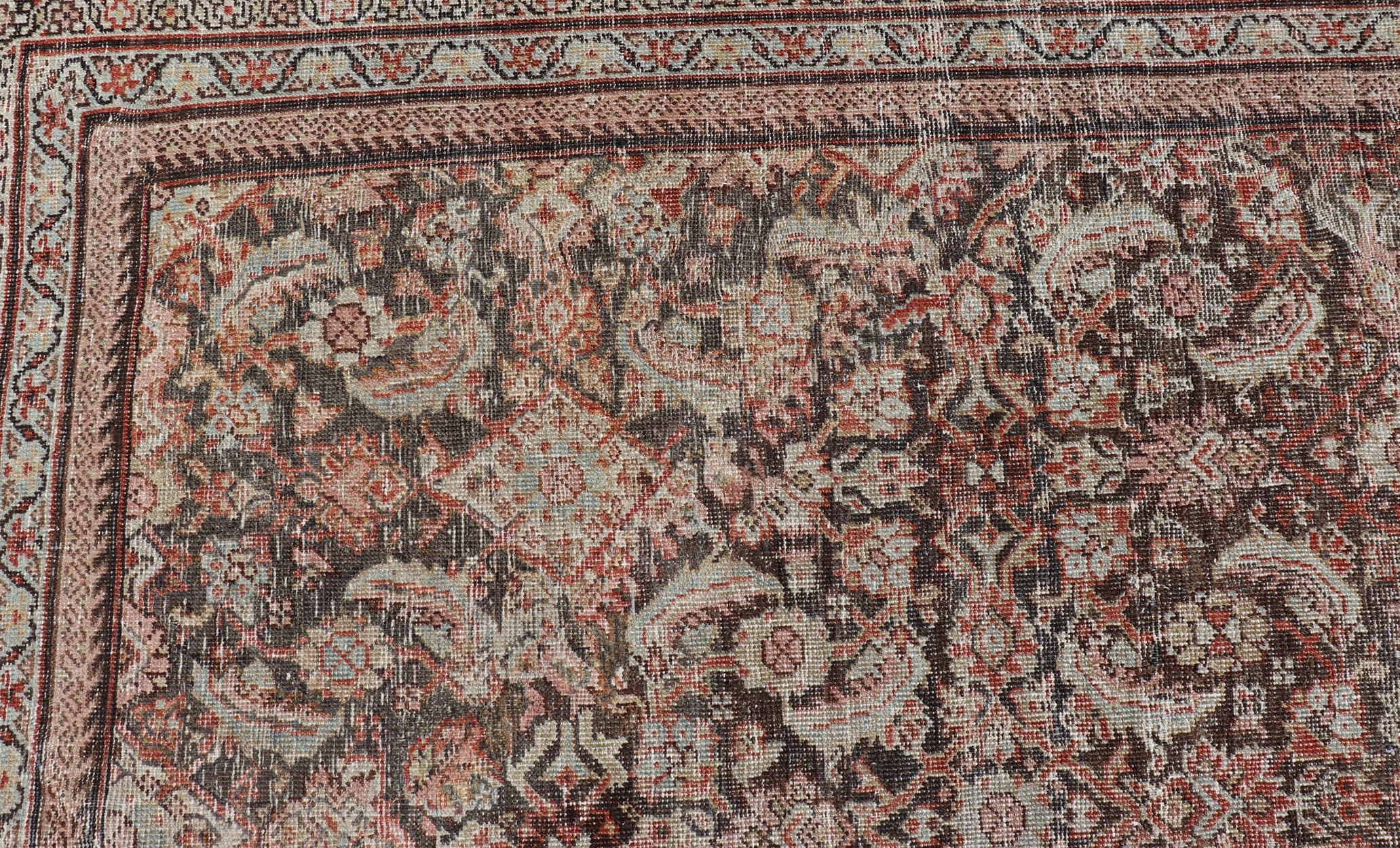 Antico tappeto persiano Sultanabad Rugs di grandi dimensioni con toni caldi e terrosi 11'7 x 26'7 in vendita 12