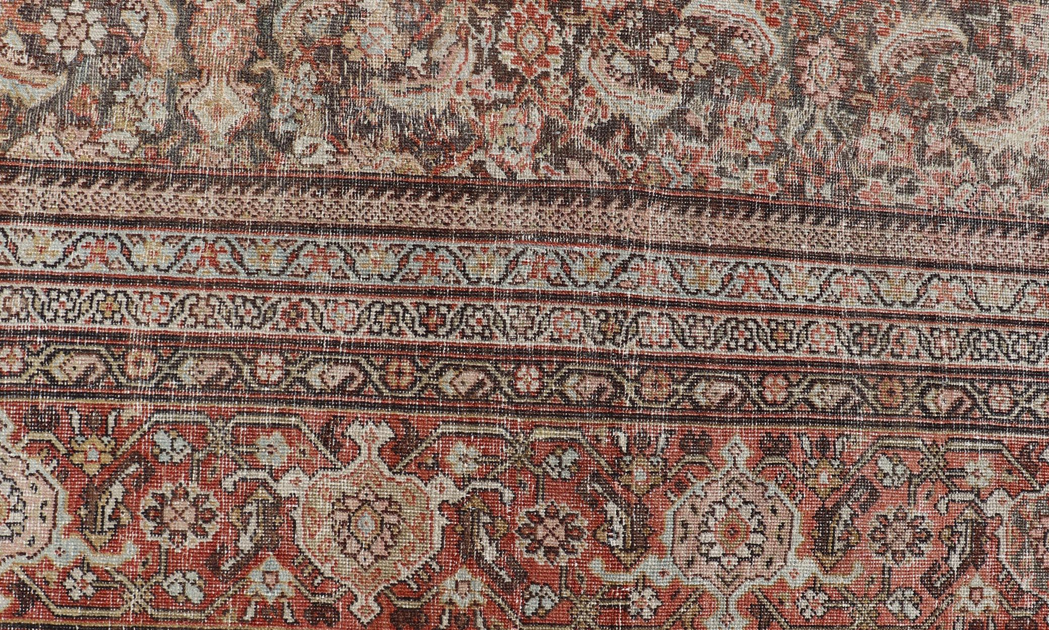 Antico tappeto persiano Sultanabad Rugs di grandi dimensioni con toni caldi e terrosi 11'7 x 26'7 in vendita 1