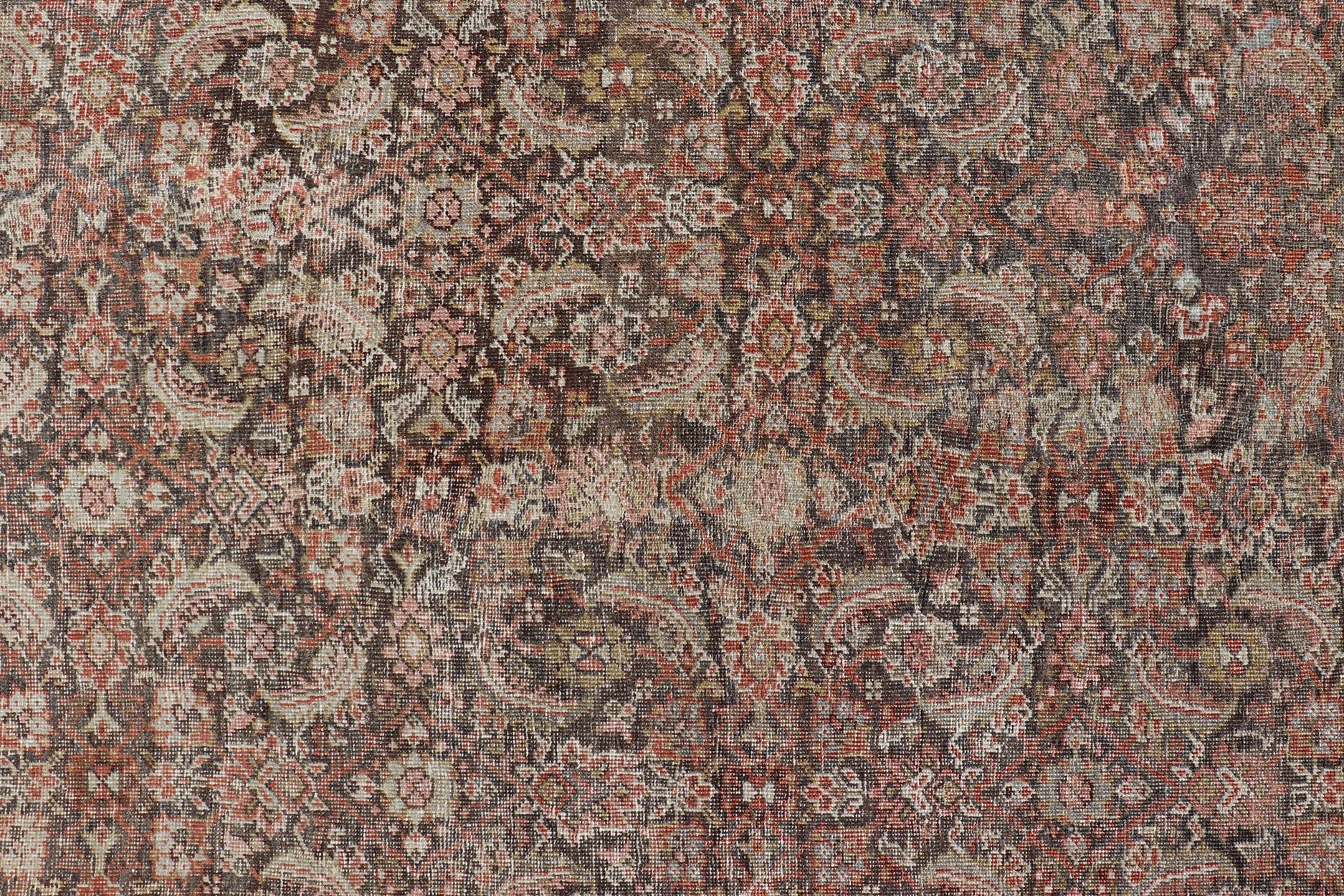 Antico tappeto persiano Sultanabad Rugs di grandi dimensioni con toni caldi e terrosi 11'7 x 26'7 in vendita 2