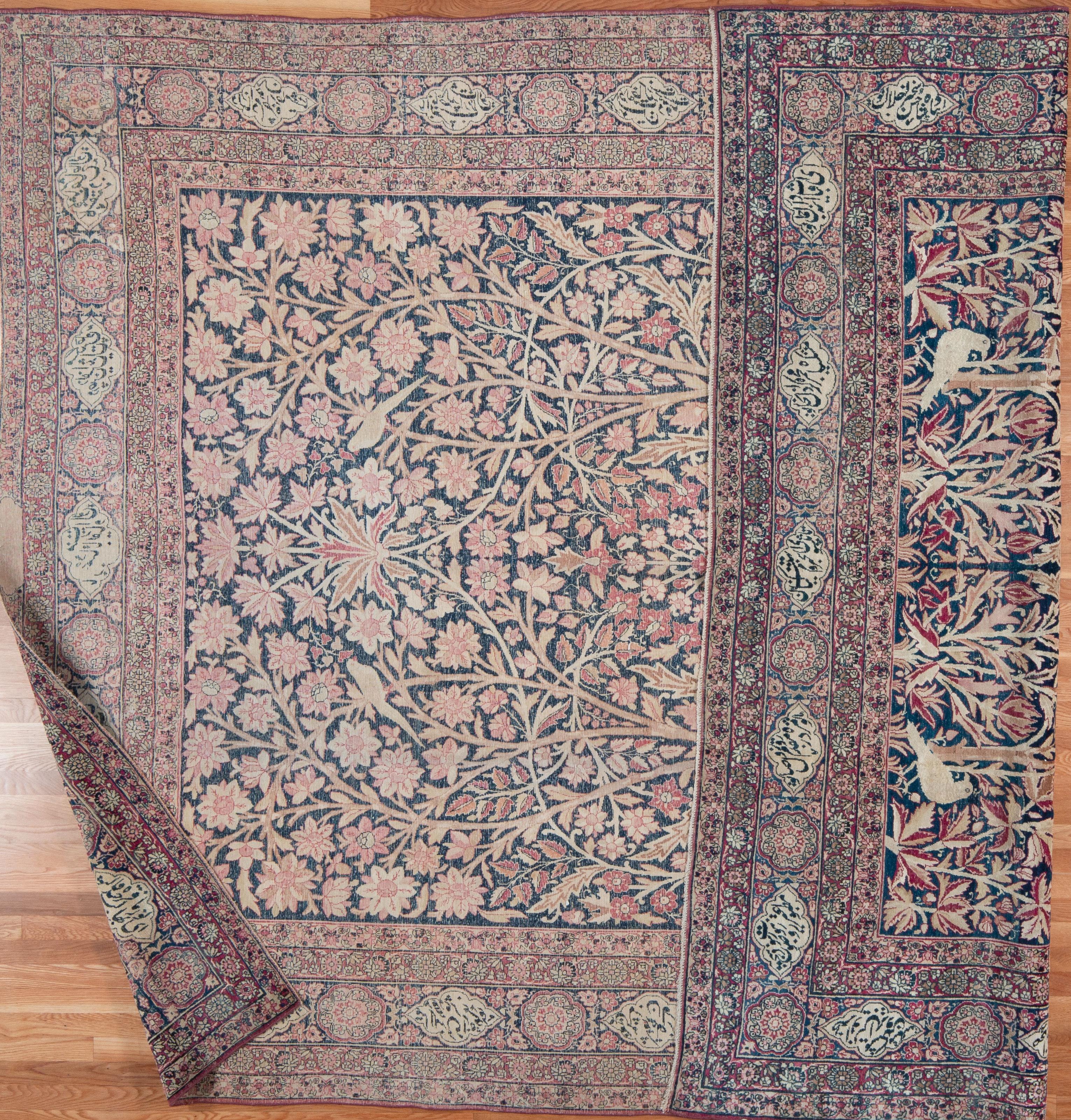 Antiker persischer Lavar-botanischer Teppich, spätes 19. Jahrhundert  im Angebot 4