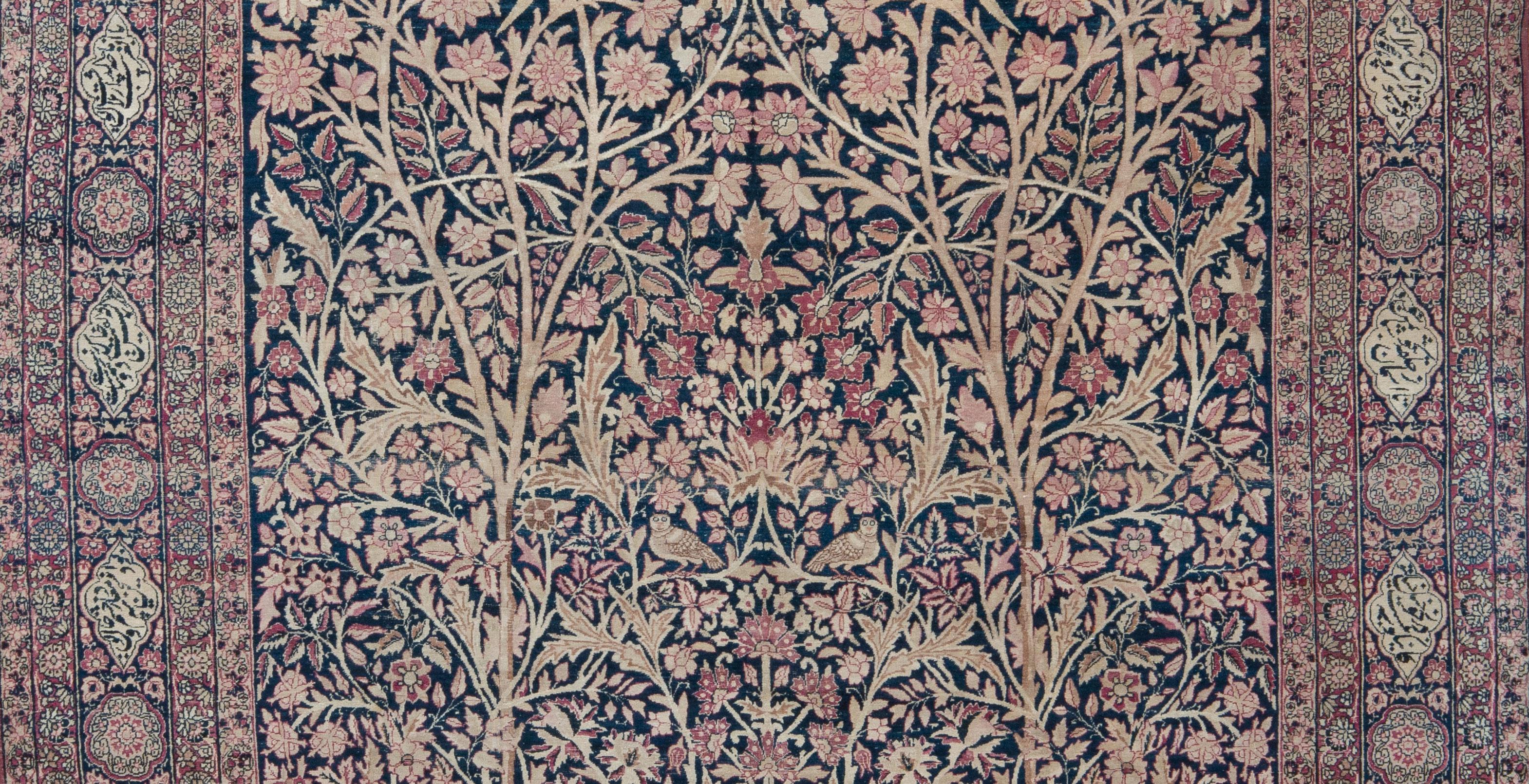 Antiker persischer Lavar-botanischer Teppich, spätes 19. Jahrhundert  im Angebot 2