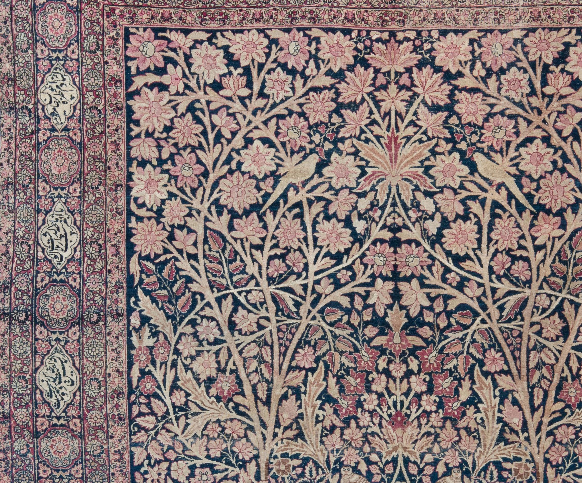Antiker persischer Lavar-botanischer Teppich, spätes 19. Jahrhundert  im Angebot 3