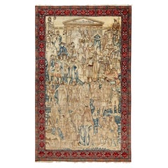 Antiquités Persanes Lavar Greatest Men Ever Born A Pair Tapis - Taille : 8'10x5'5