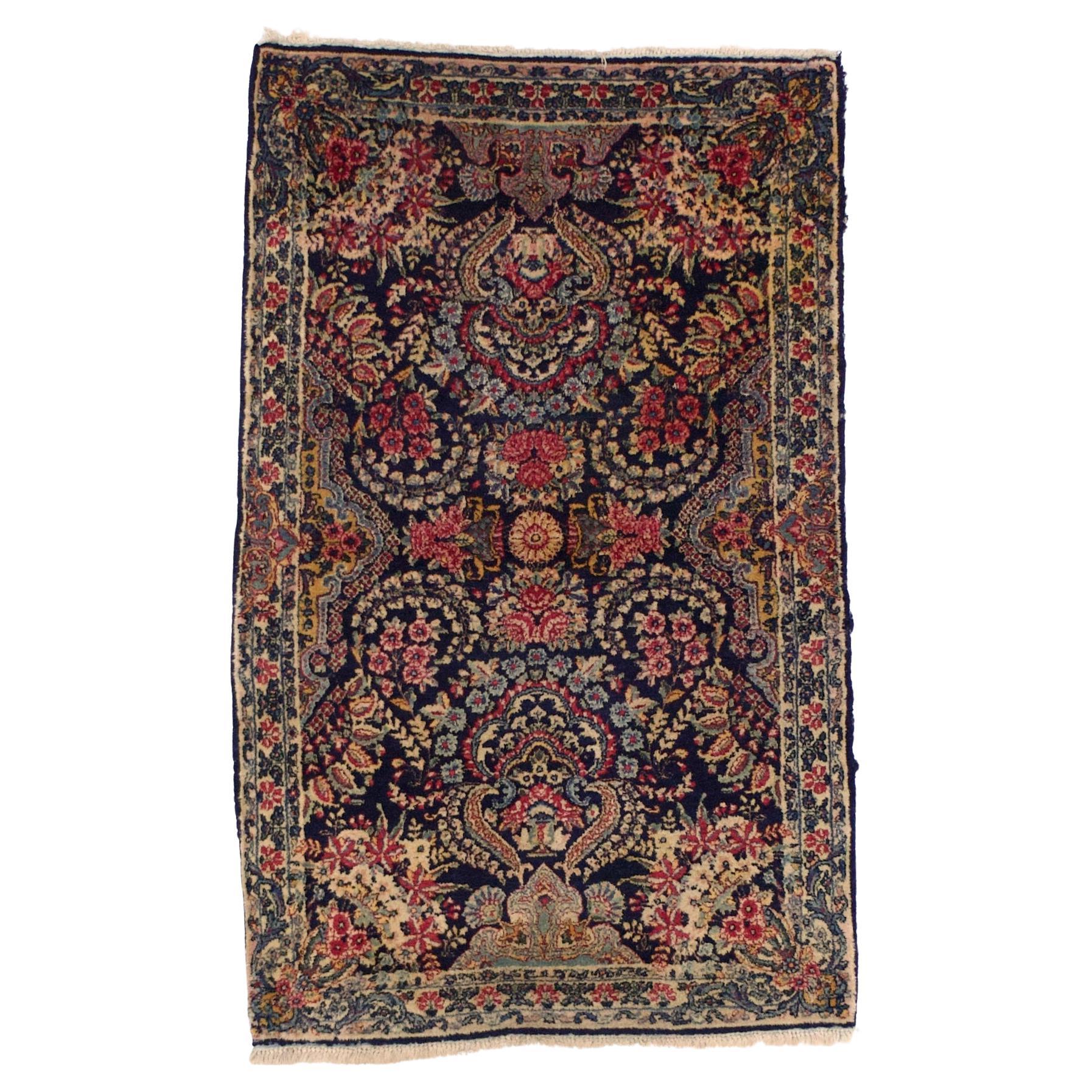 Tappeto antico persiano Lavar Kerman 1 of pair 3'0" x 5'0"