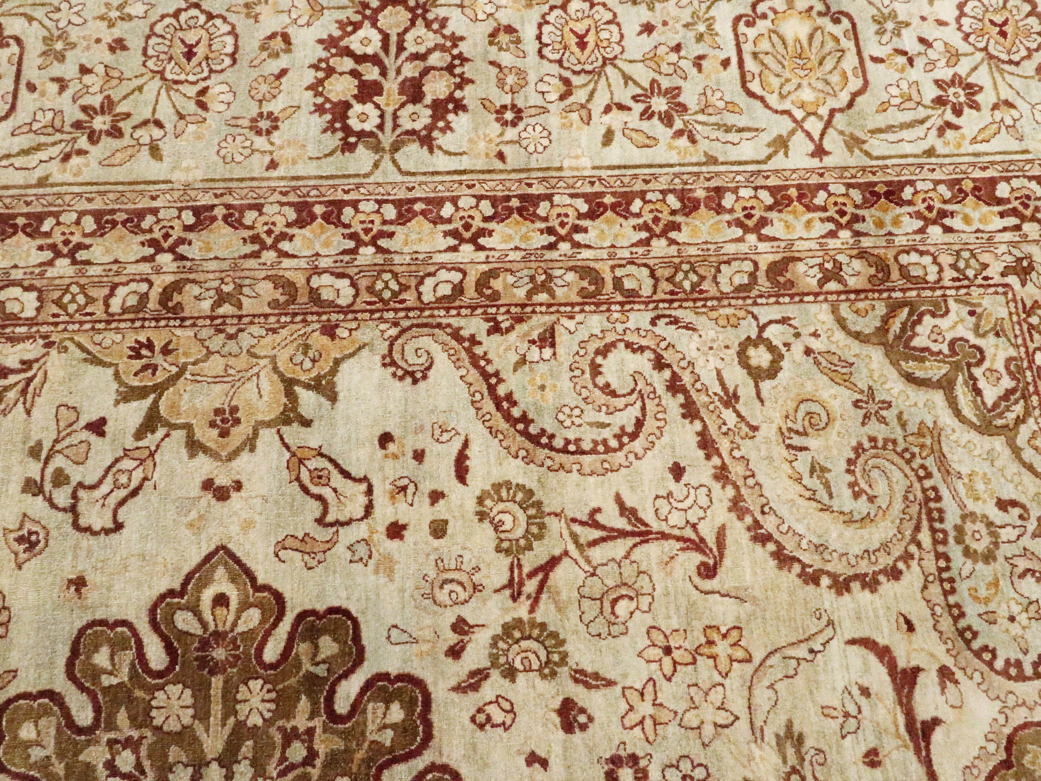 Antique Persian Lavar Kerman Carpet For Sale 3