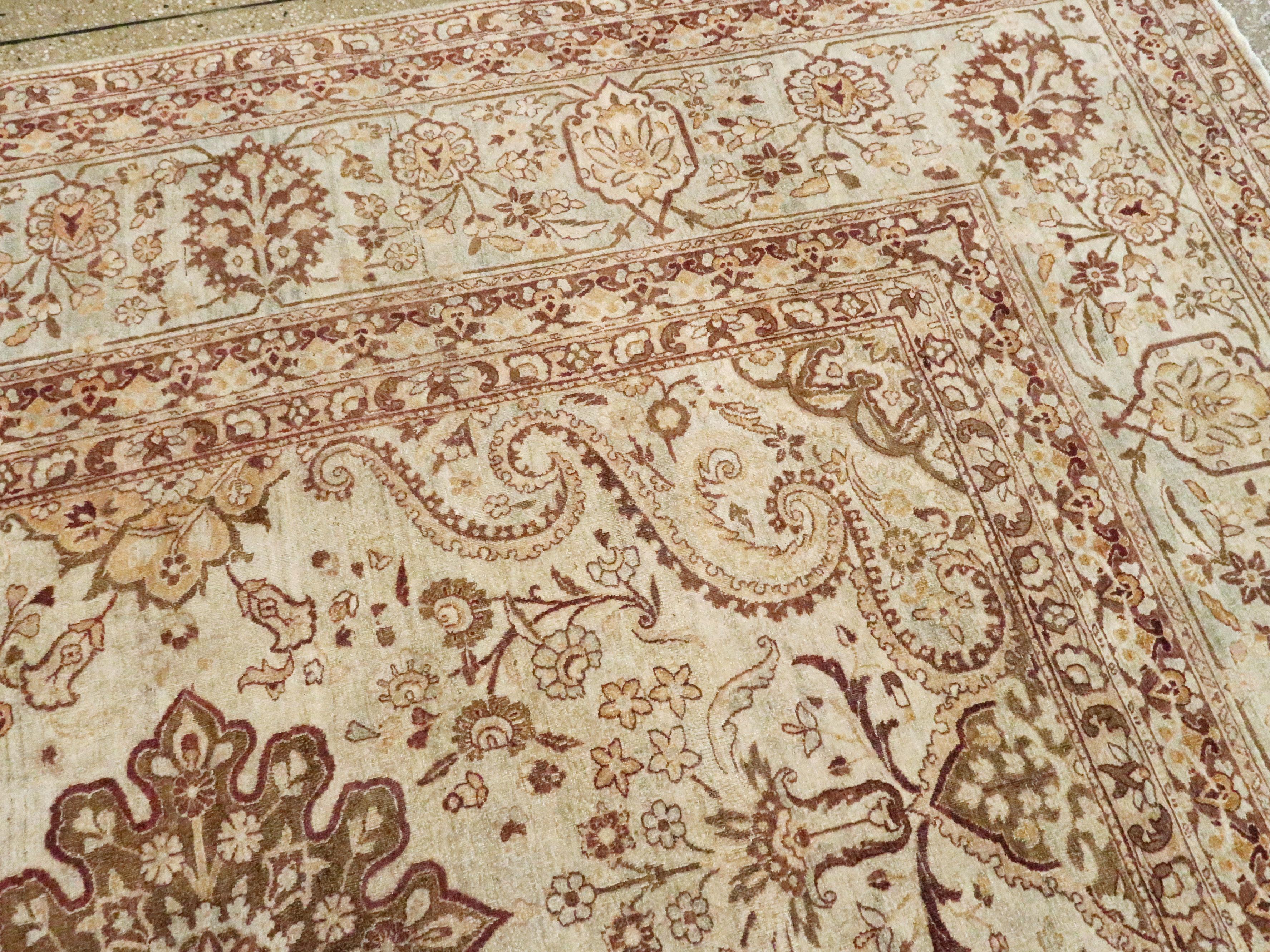 Antique Persian Lavar Kerman Carpet For Sale 6