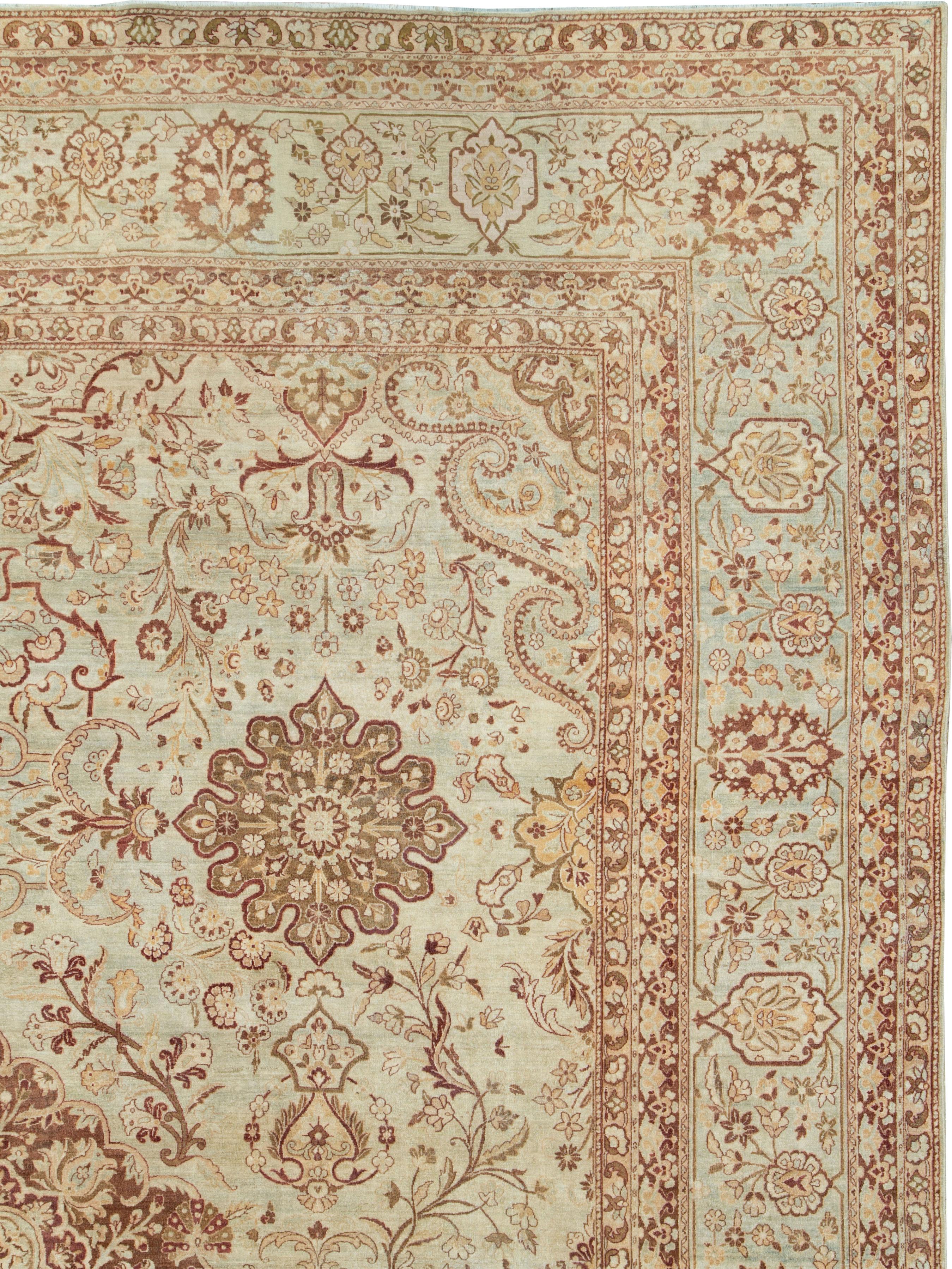 Tabriz Antique Persian Lavar Kerman Carpet For Sale