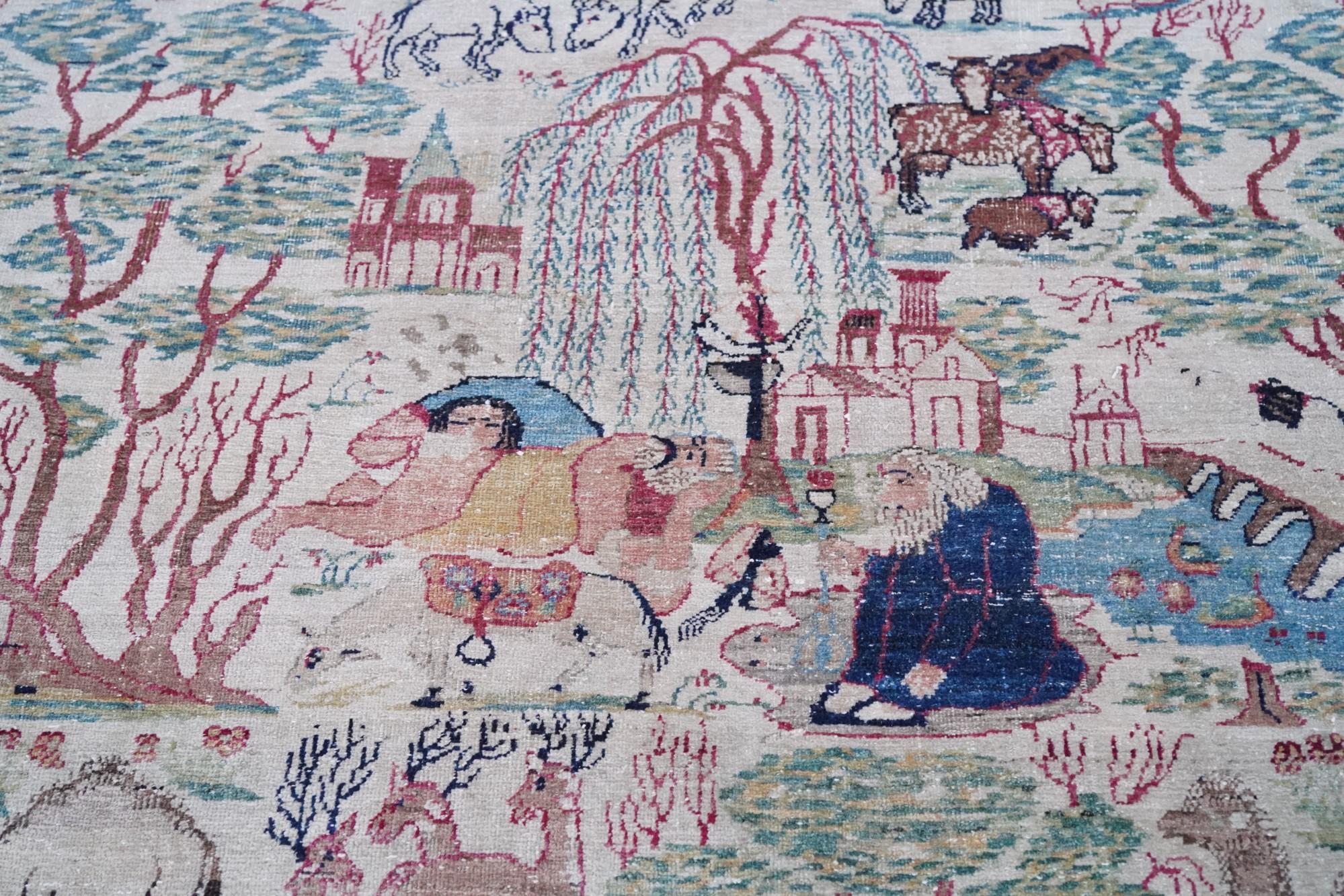 Antiker persischer Lavar Kerman Teppich 21' x 29'6' (Handgeknüpft) im Angebot