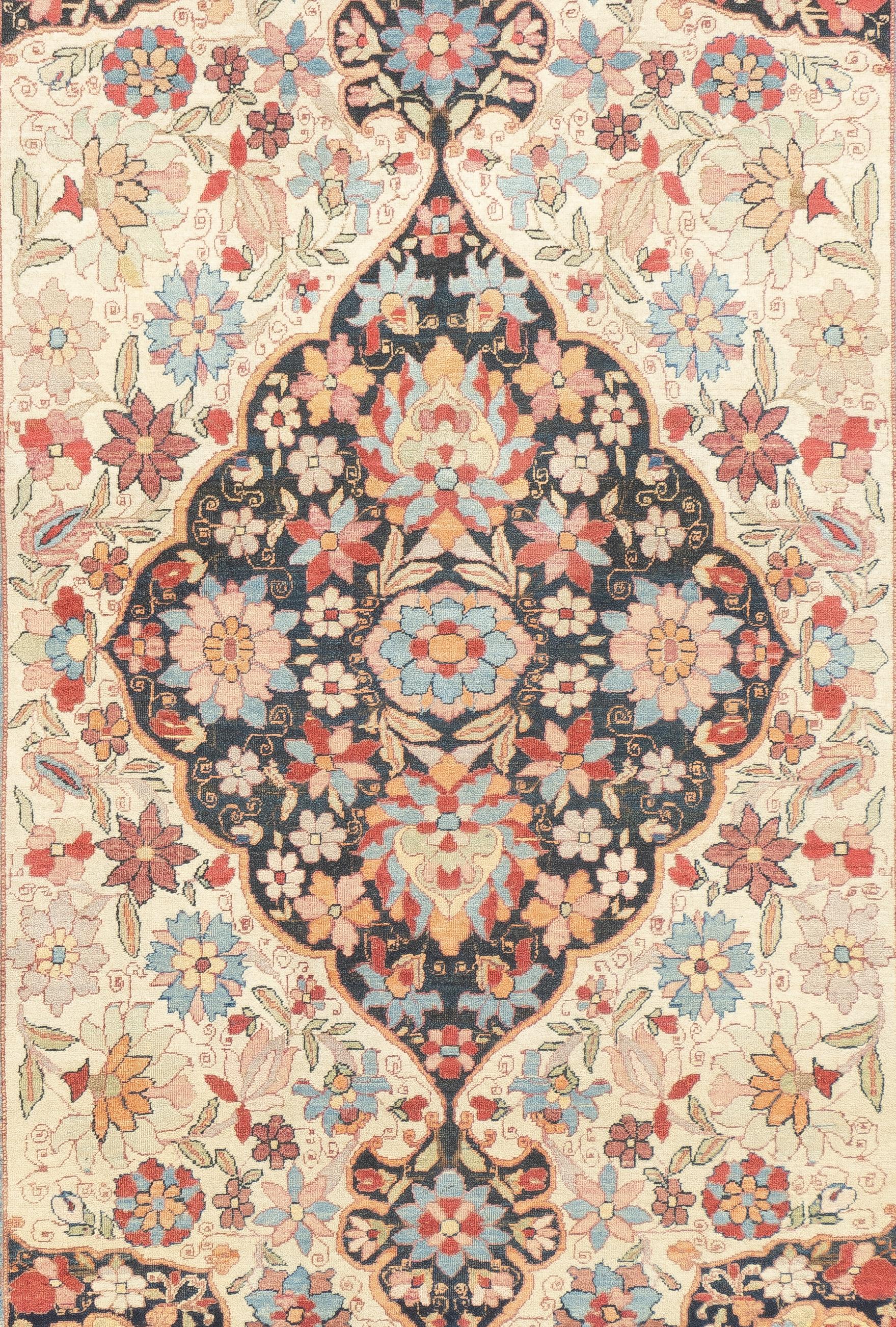 Hand-Knotted Antique Persian Lavar Kerman Rug 4'2'' x 6'2'' For Sale