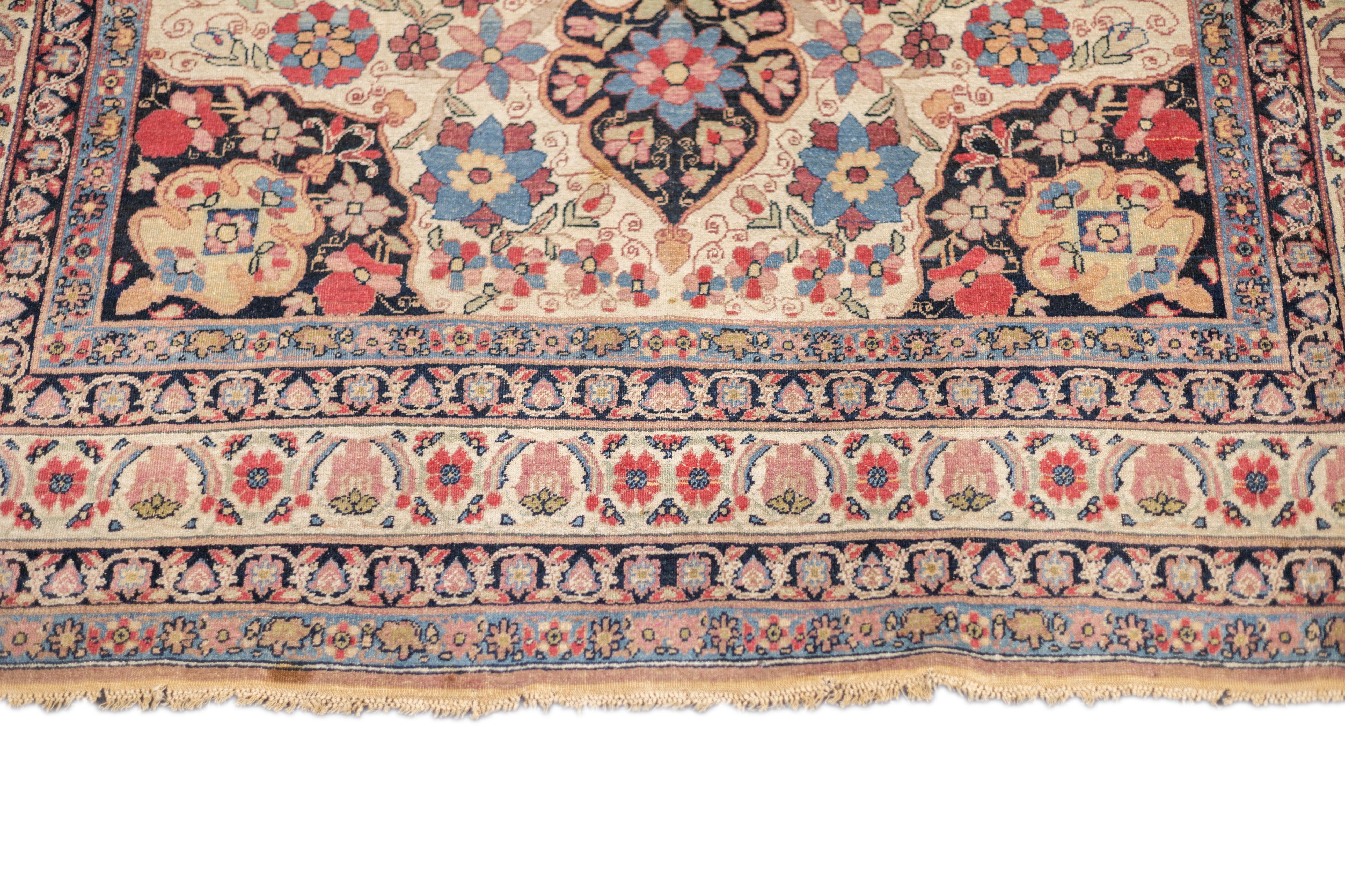 Antique Persian Lavar Kerman Rug 4'2'' x 6'2'' For Sale 1