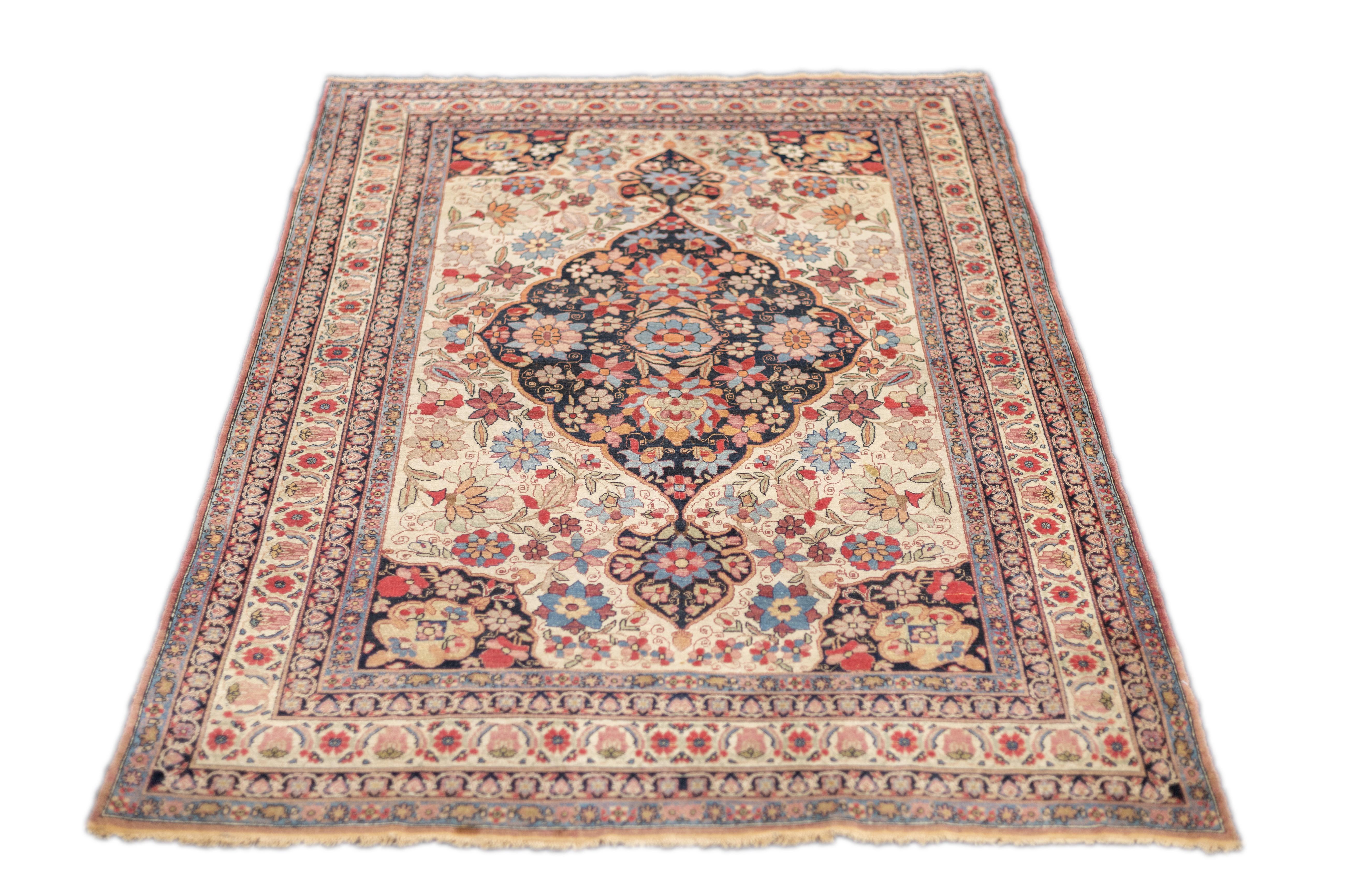 Antique Persian Lavar Kerman Rug 4'2'' x 6'2'' For Sale 2