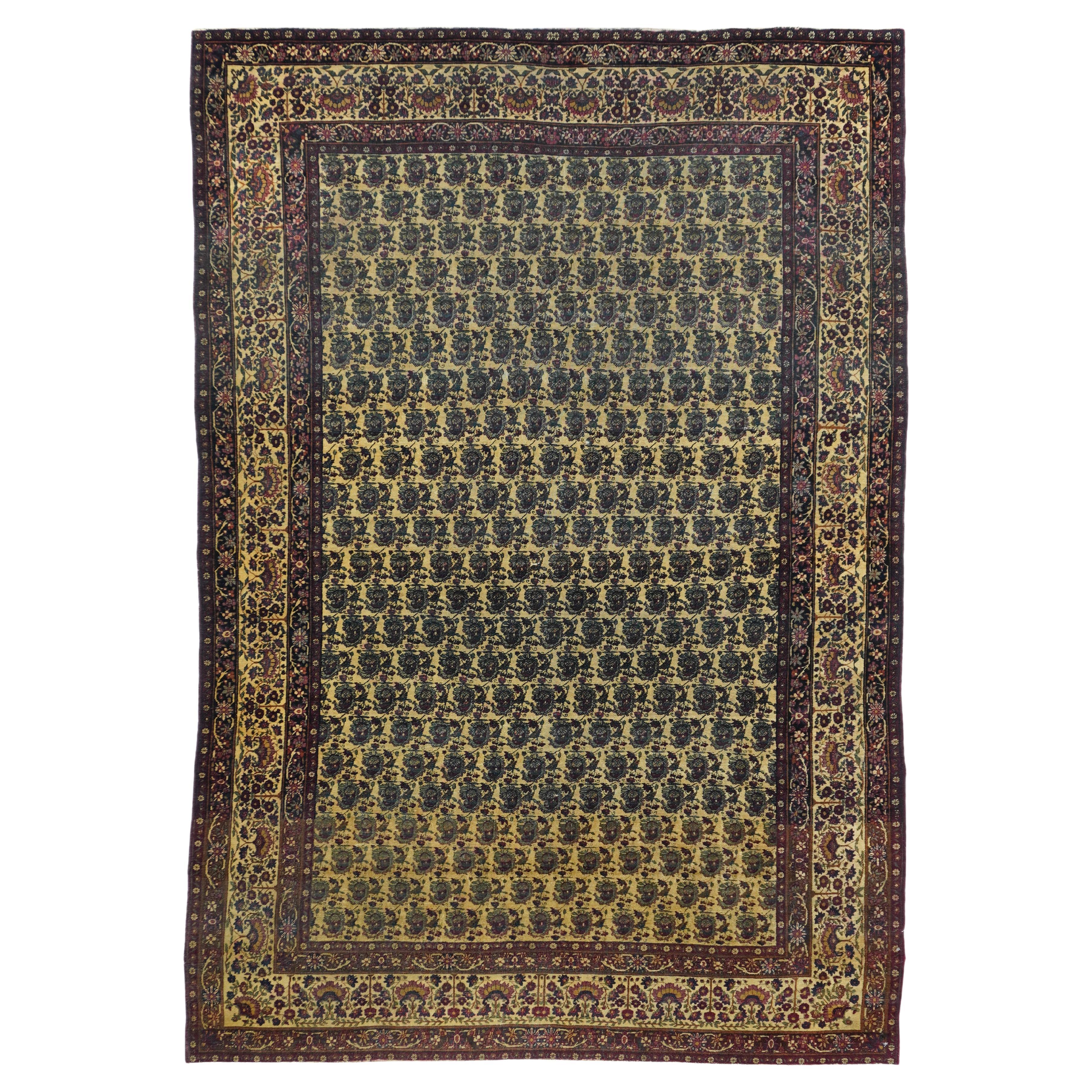 Antique Persian Lavar Kerman Rug 4'2'' x 6'4''