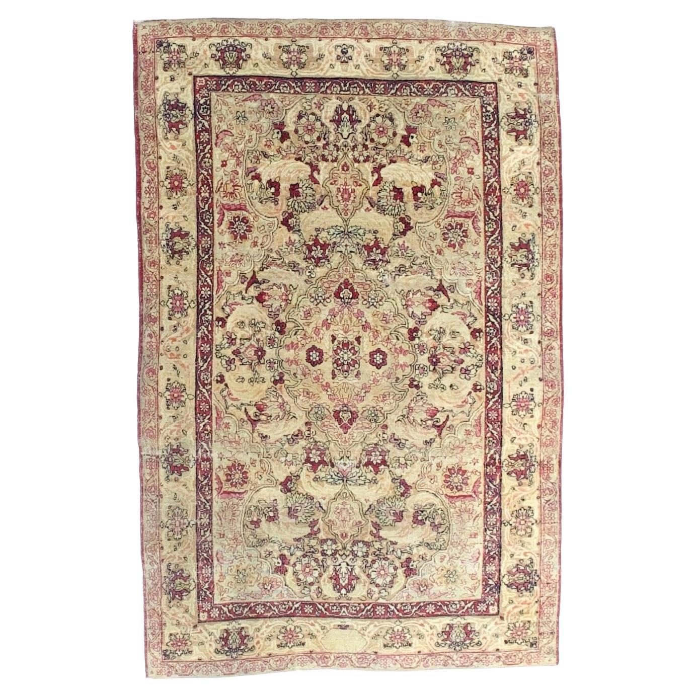 Antique Persian Lavar Kerman Rug 4’2” x 6’6"