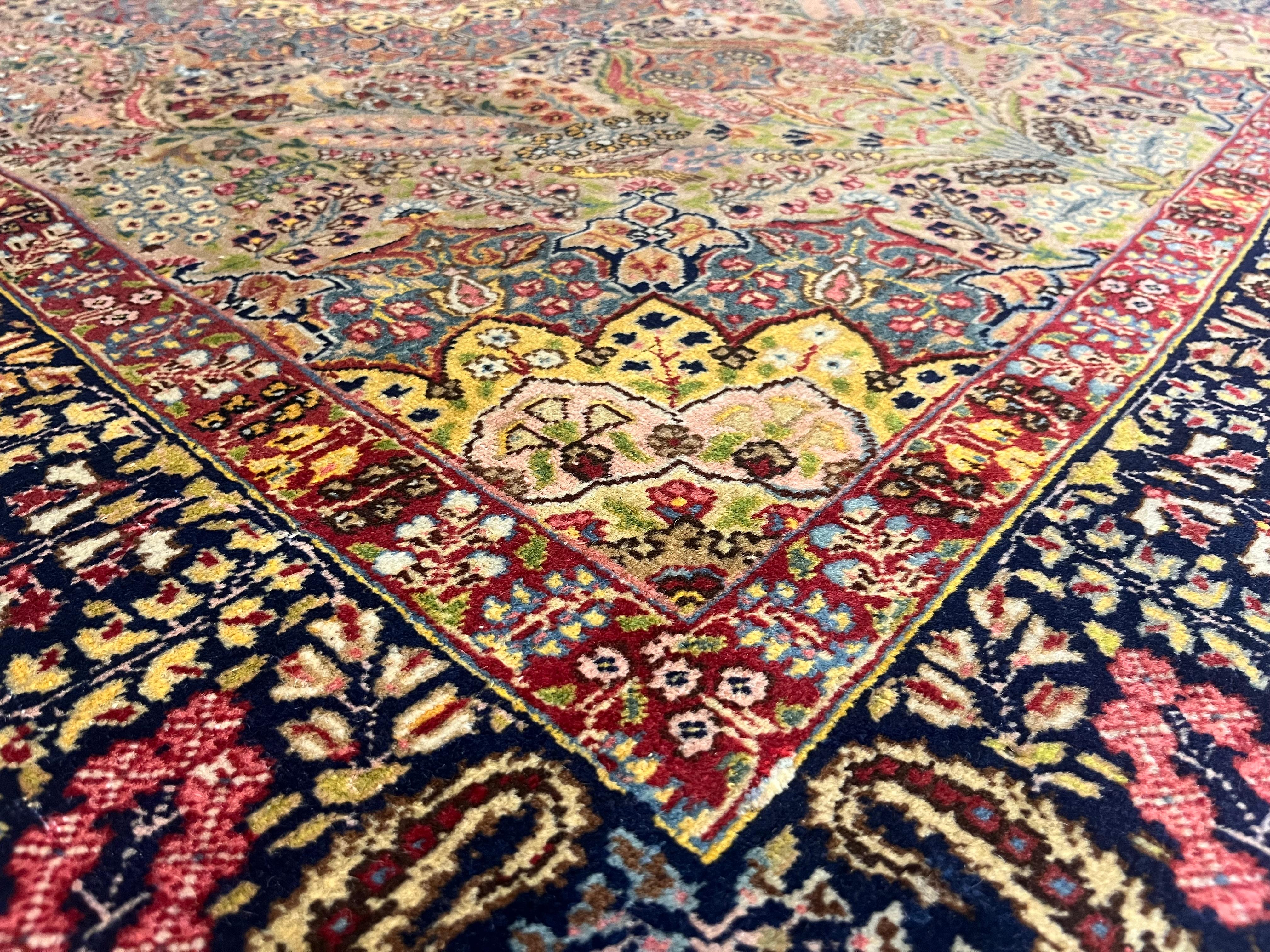 Hand-Knotted Antique Persian Lavar Kerman Rug 4’6